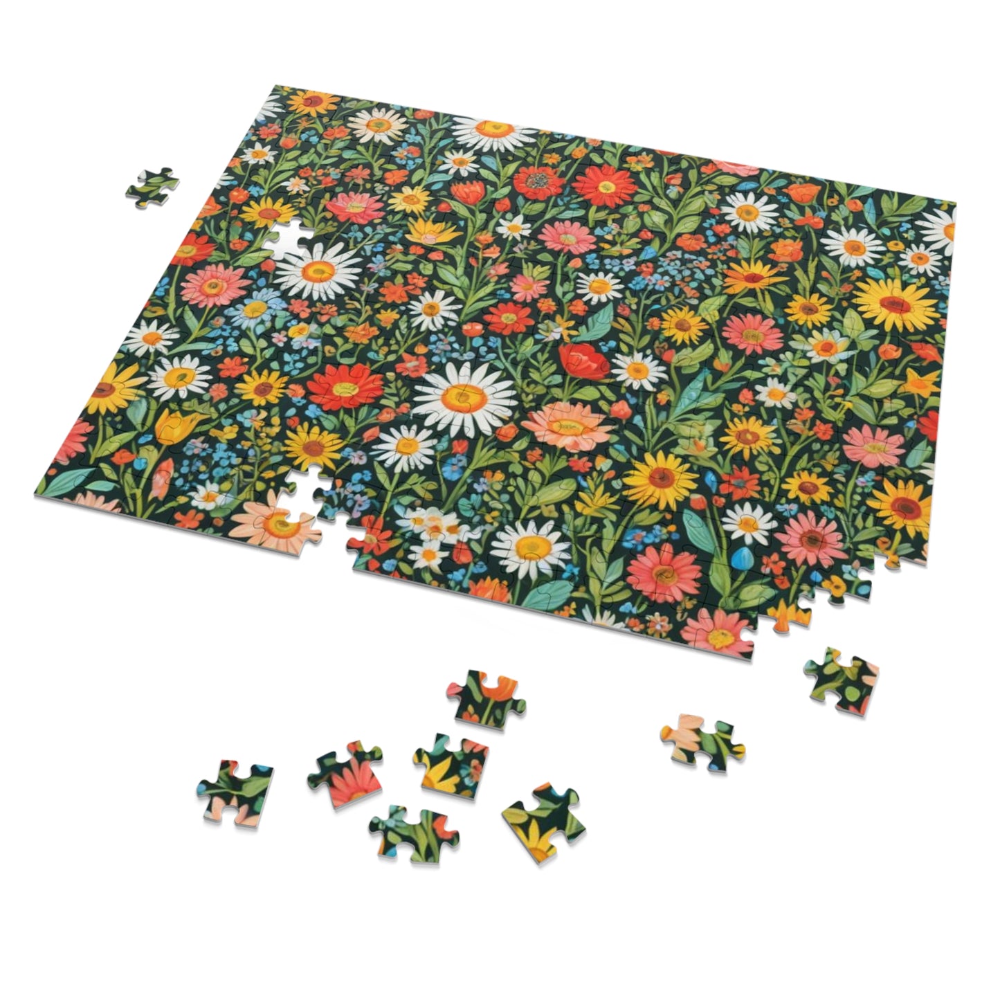 Funky Flowers Jigsaw Puzzle with Tin 30-2000 pieces