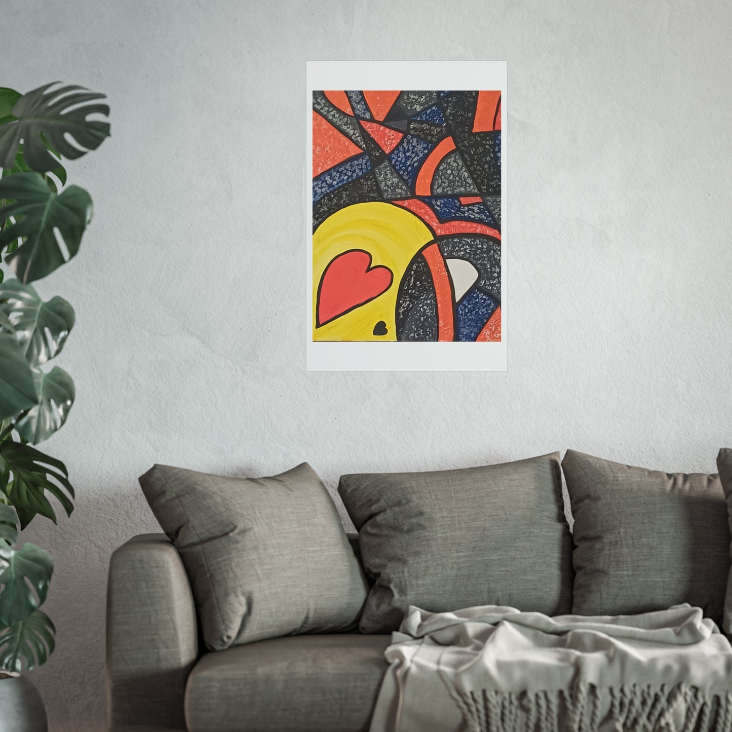 2 HEARTS. Vibrant Abstract Fine Art Print