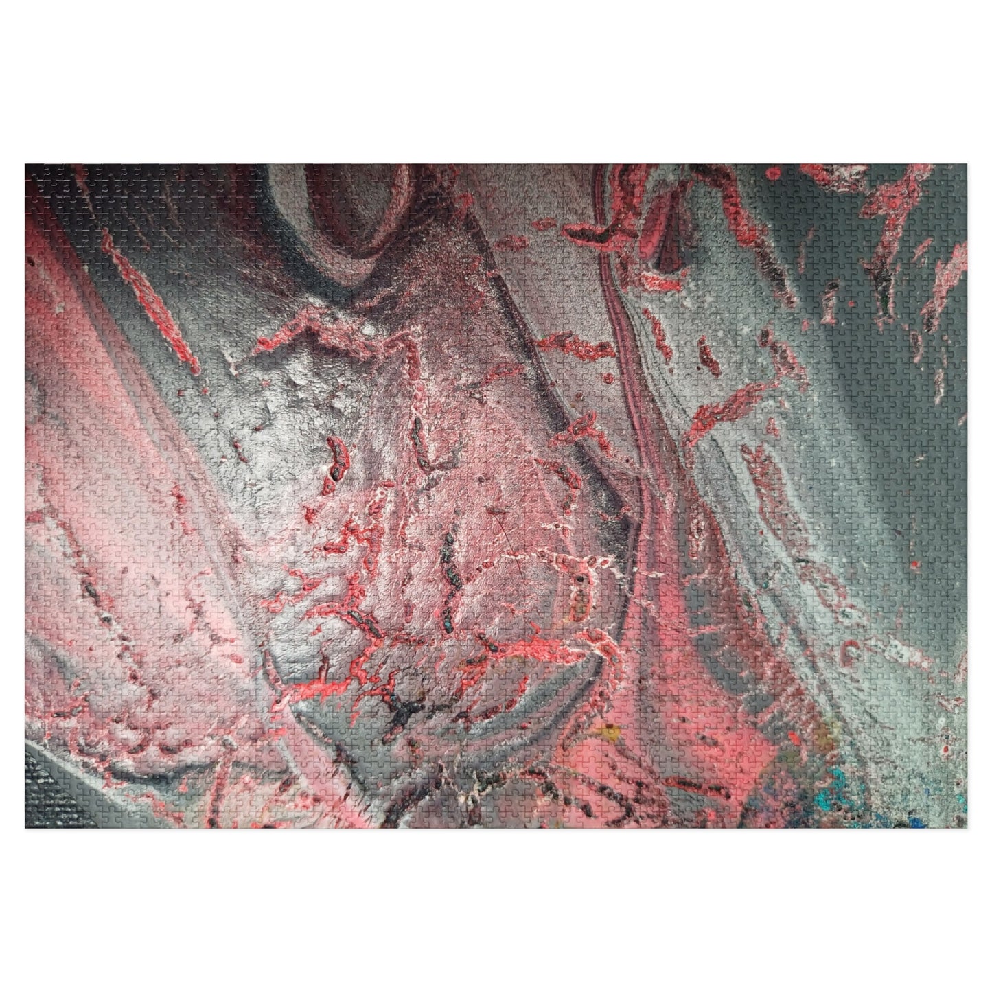 Abstract Pink Splash Jigsaw Puzzle with tin. 6 variants upto 2000 pieces.