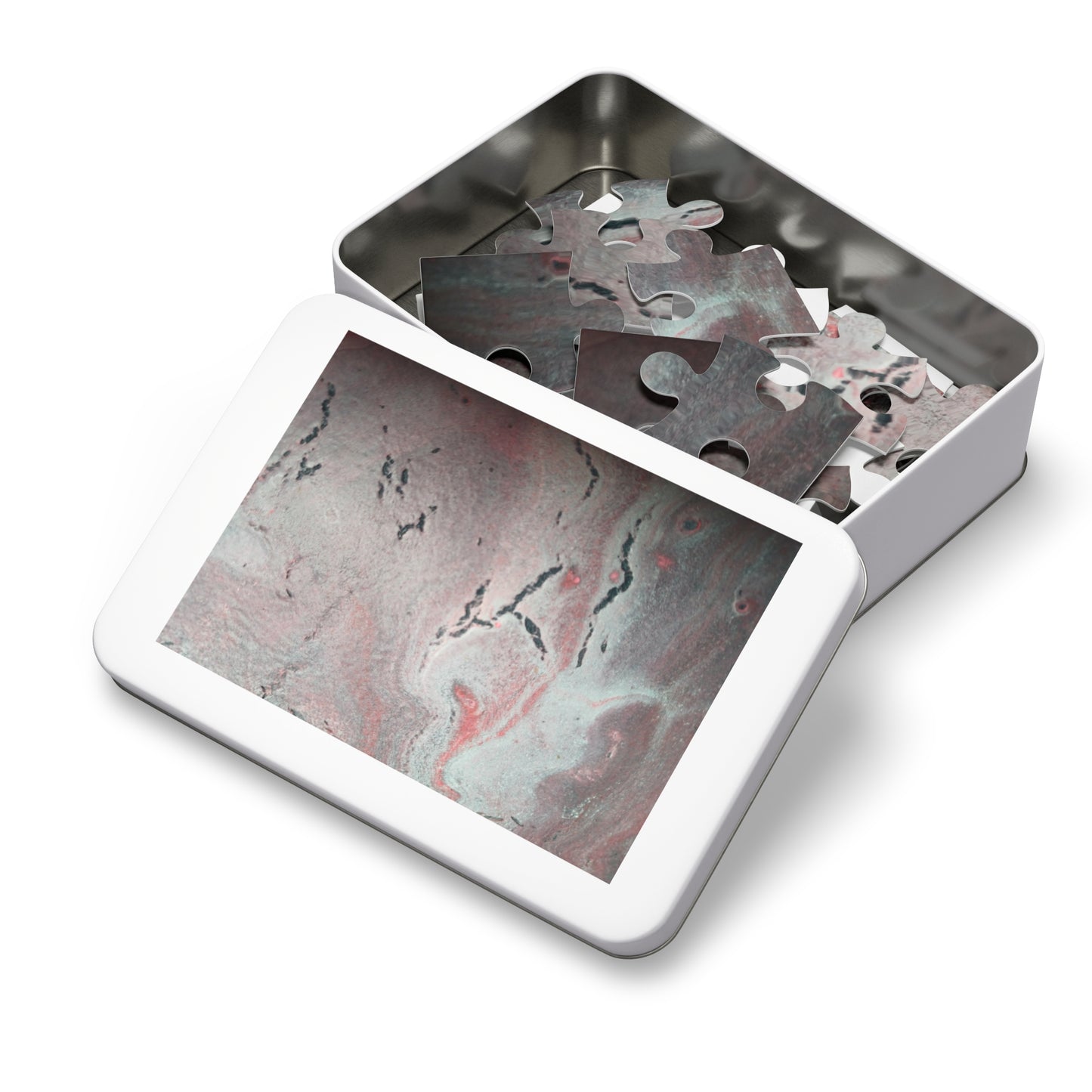Abstract Pink & Grey Jigsaw Puzzle with Tin, 6 variants upto 2000 pieces.