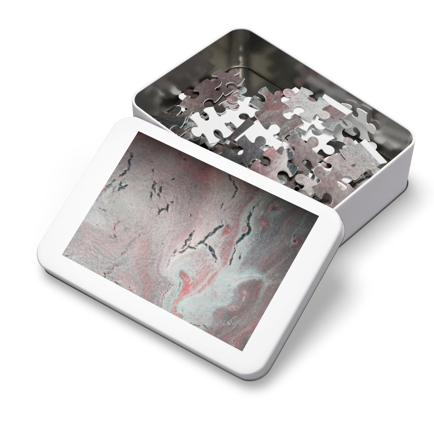 Abstract Pink & Grey Jigsaw Puzzle with Tin, 6 variants upto 2000 pieces.