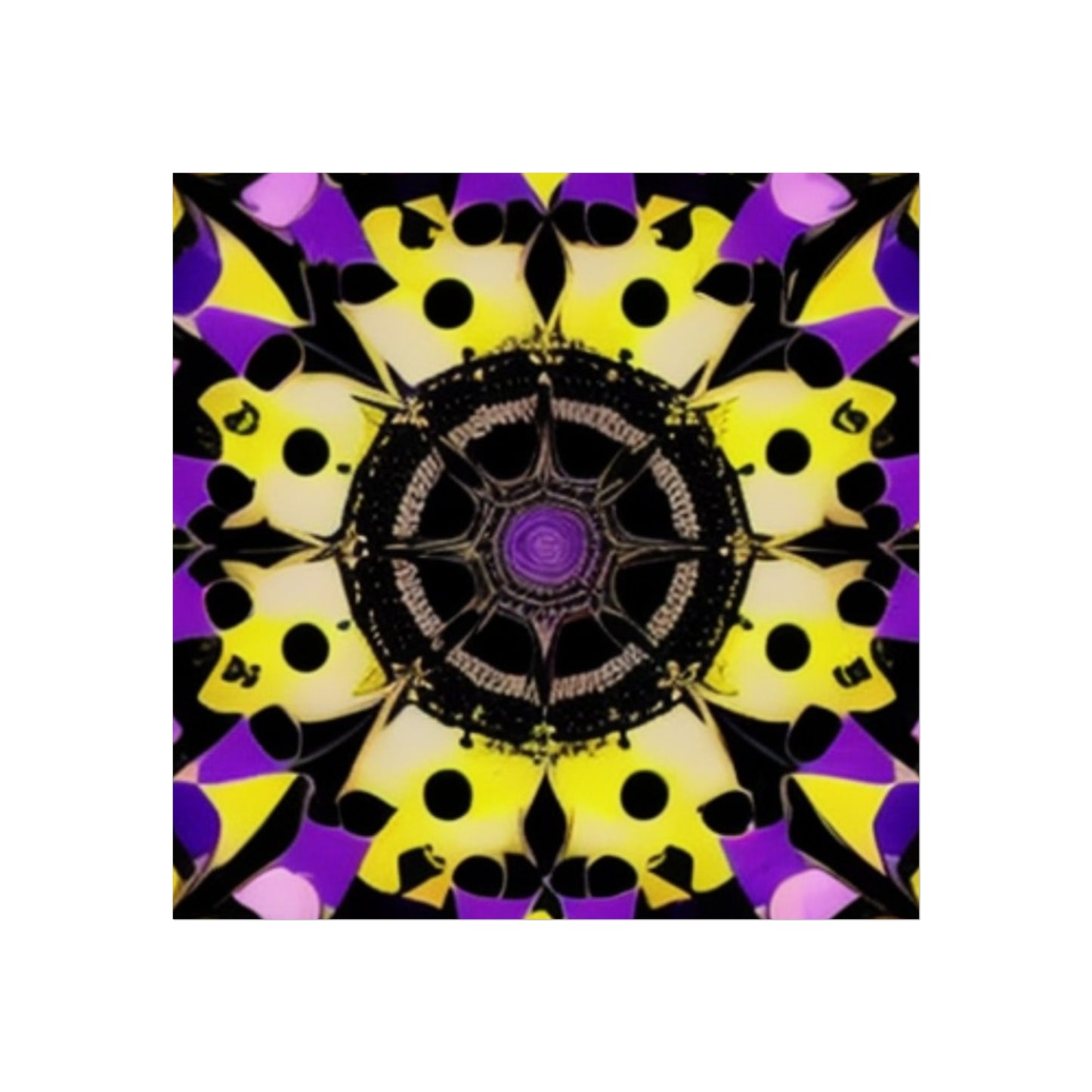 Vibrant Mandala Glicée Poster.