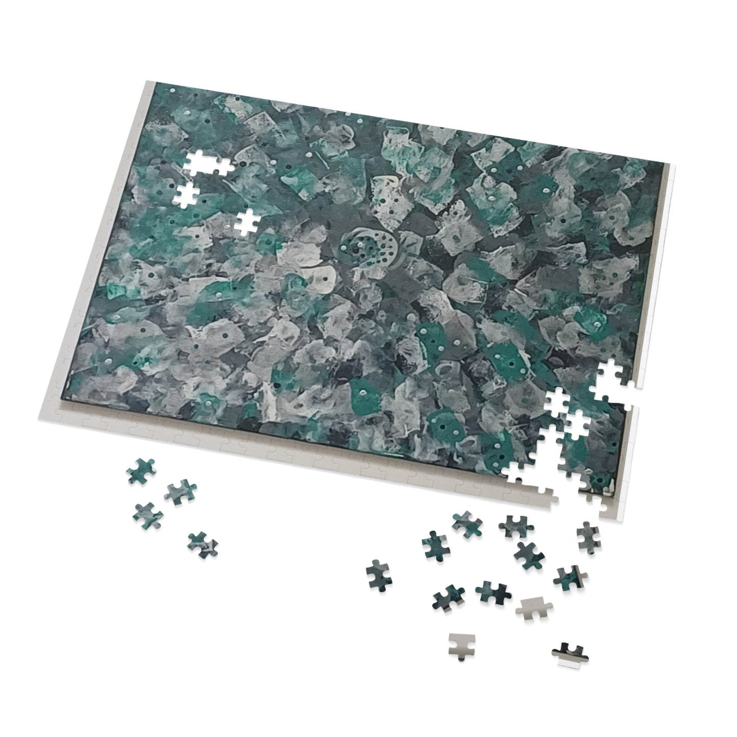 GREEN. Upto 2000 pieces Abstract Puzzle with Tin.