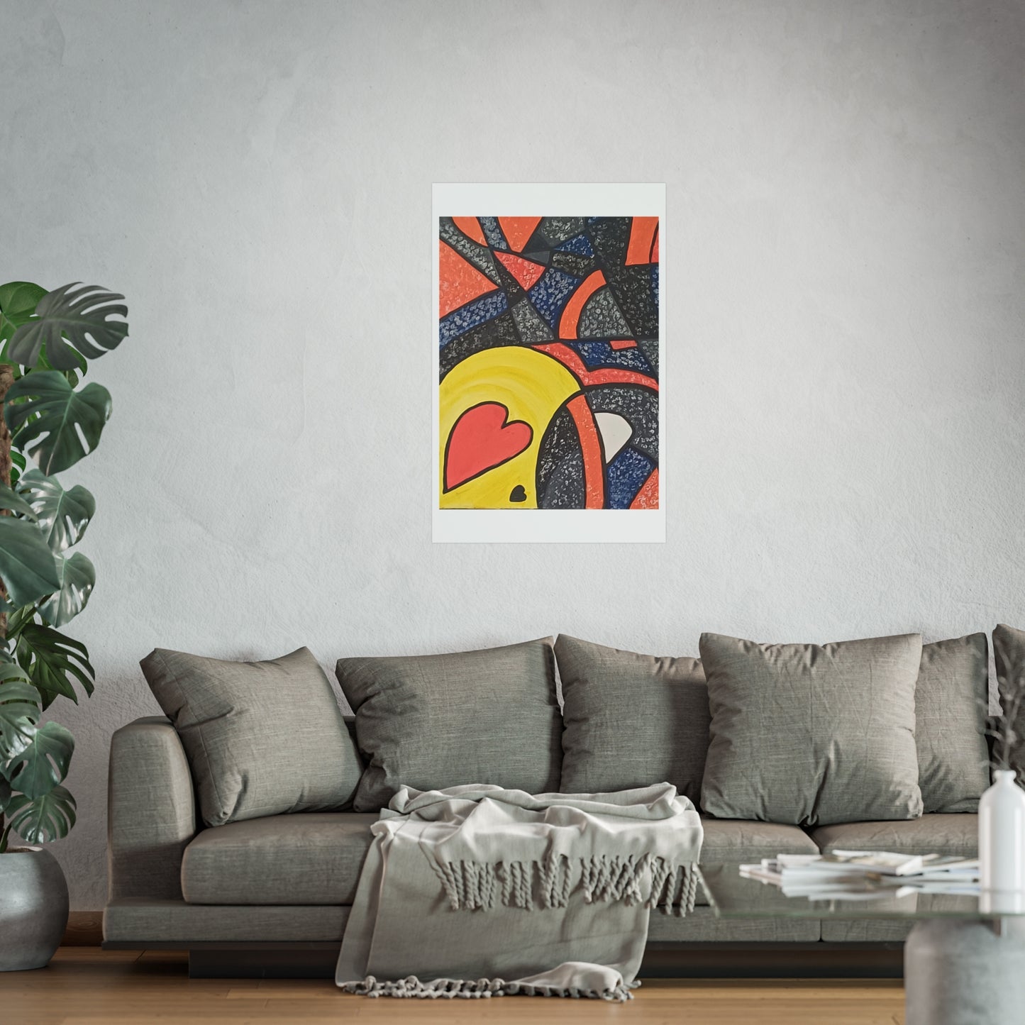 2 HEARTS. Vibrant Abstract Fine Art Print