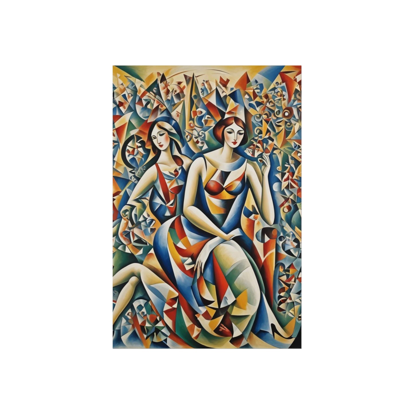 Cubiod 2 ladies Glicée Poster various sizes.