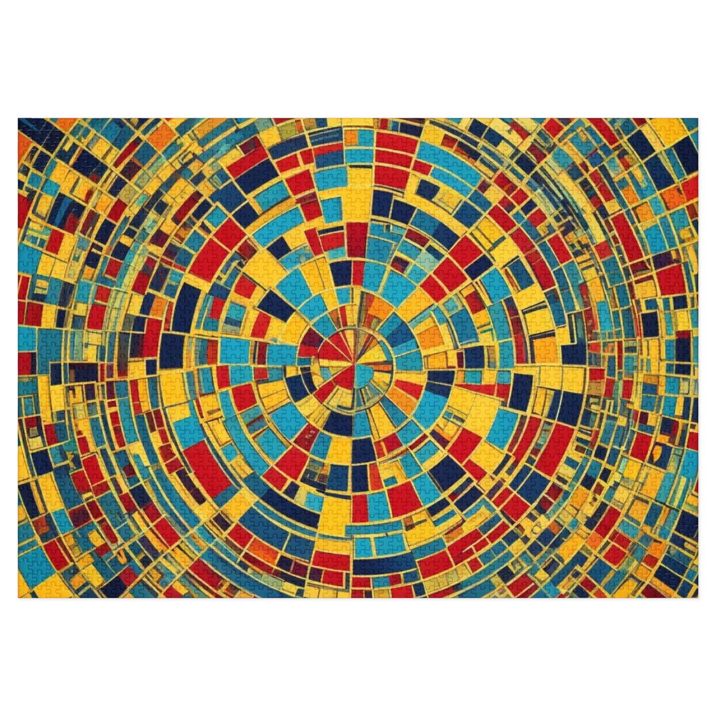 Colorful Abstract Puzzle with Tin various sizes.