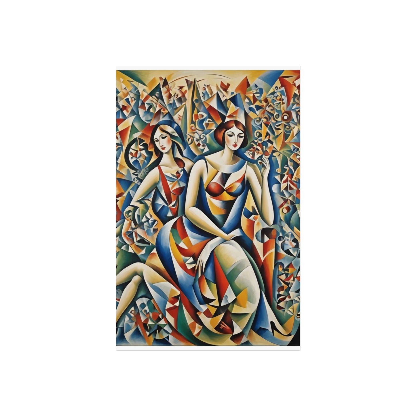 Cubiod 2 ladies Glicée Poster various sizes.