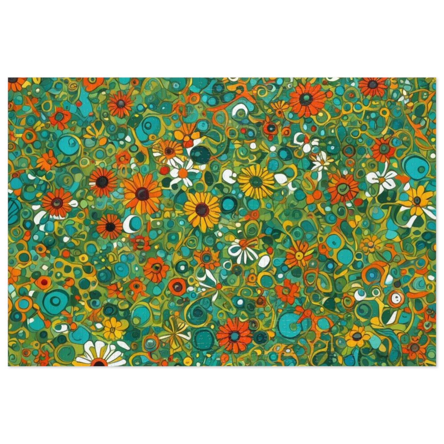 Vibrant Floral Jigsaw Puzzle with Tin