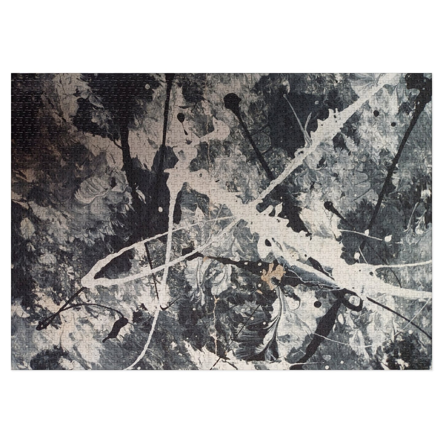 Abstract Black & White Jigsaw Puzzle with Tin. 6 variants upto 2000 pieces.