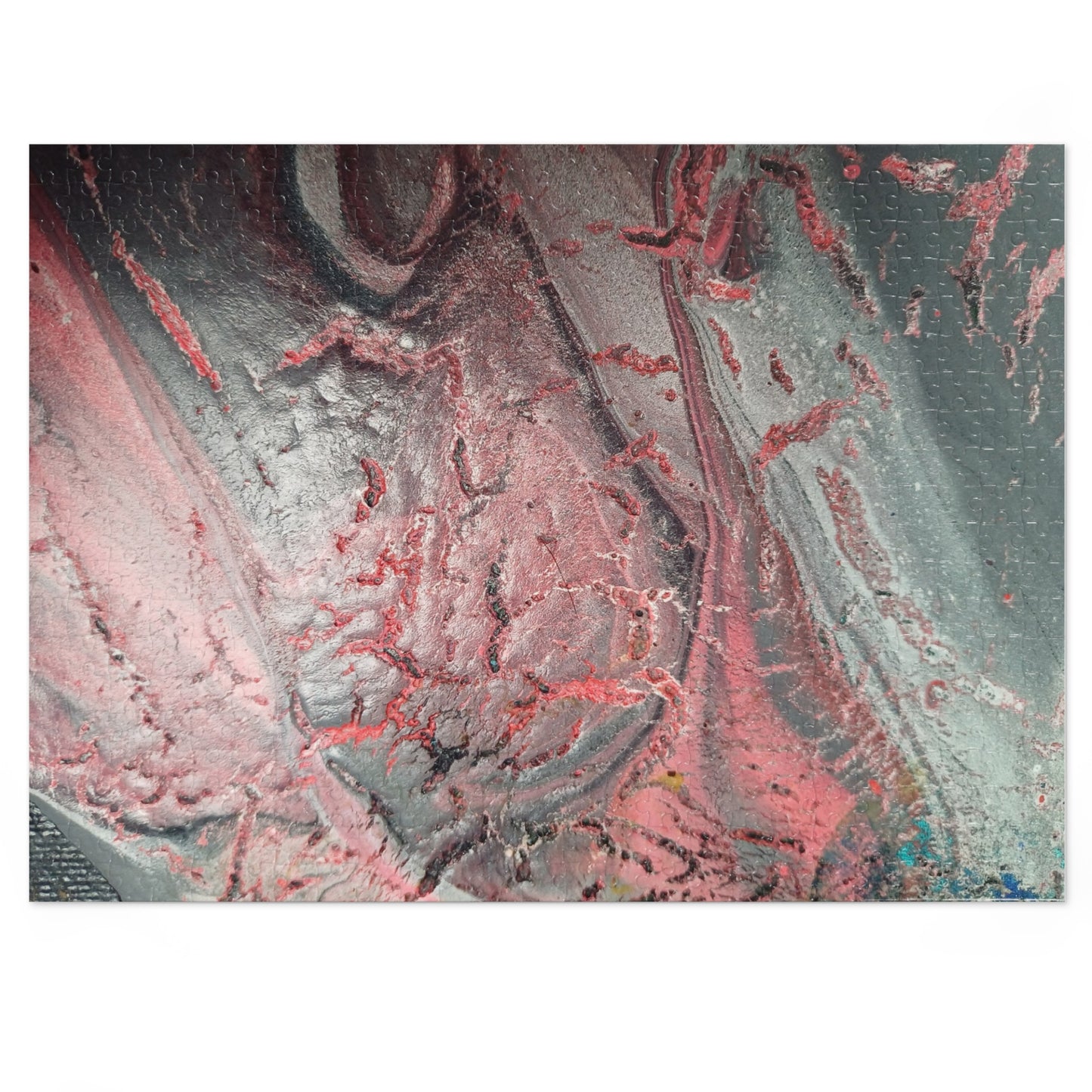 Abstract Pink Splash Jigsaw Puzzle with tin. 6 variants upto 2000 pieces.