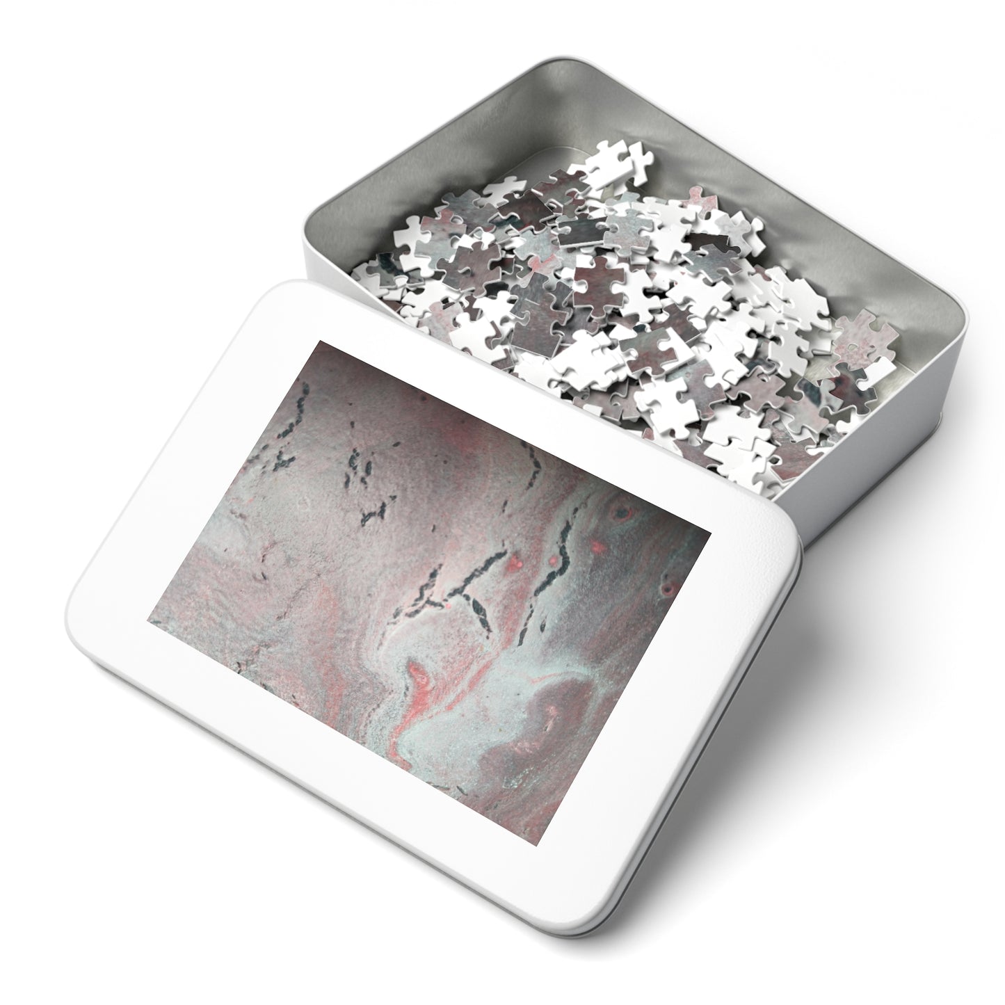 Abstract Pink & Grey Jigsaw Puzzle with Tin, 6 variants upto 2000 pieces.