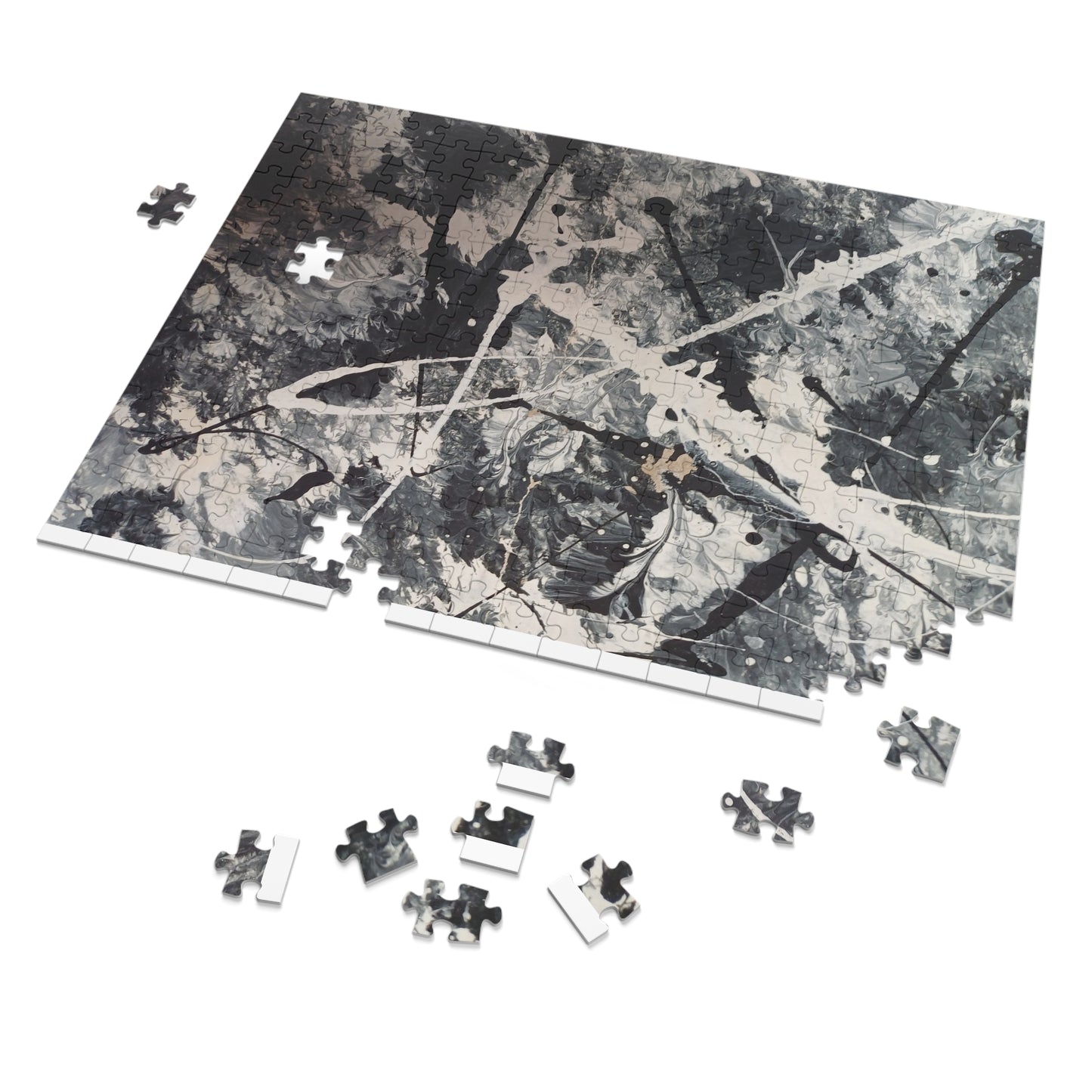 Abstract Black & White Jigsaw Puzzle with Tin. 6 variants upto 2000 pieces.