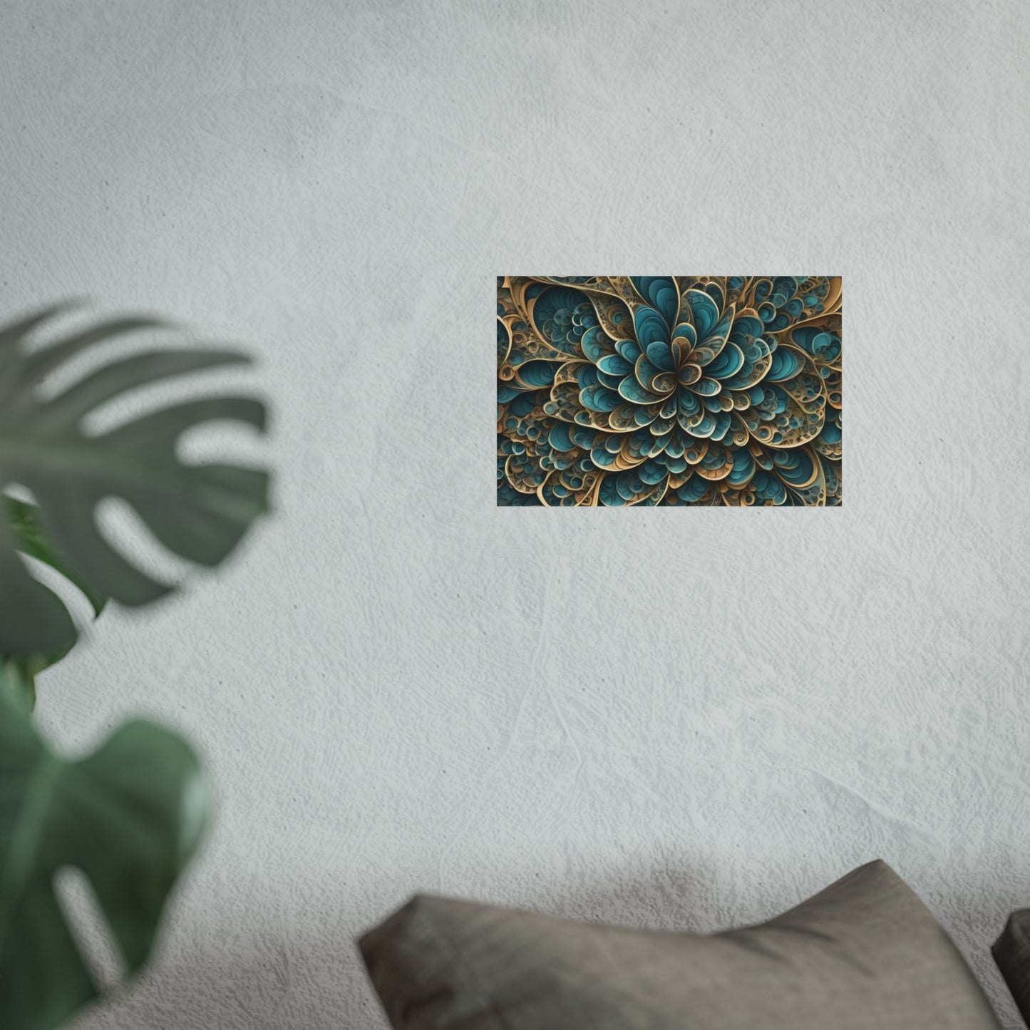 SWIRL BluGold. Fine Art Poster.