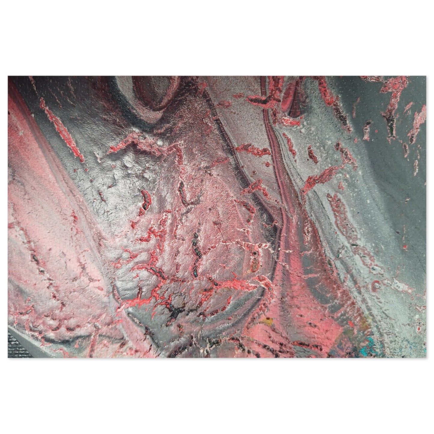 Abstract Pink Splash Jigsaw Puzzle with tin. 6 variants upto 2000 pieces.