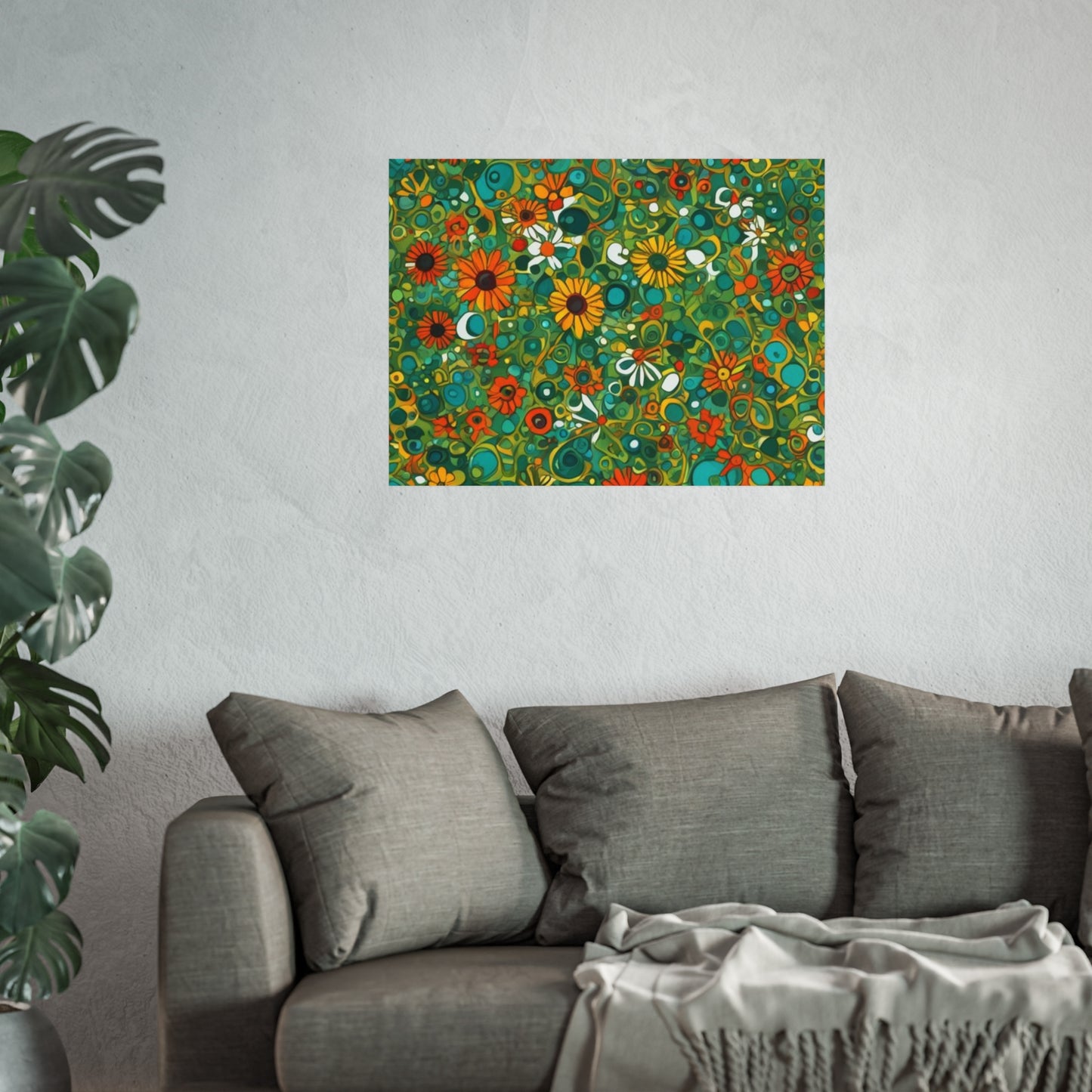 Vibrant Floral Glicée Poster. Various sizes.