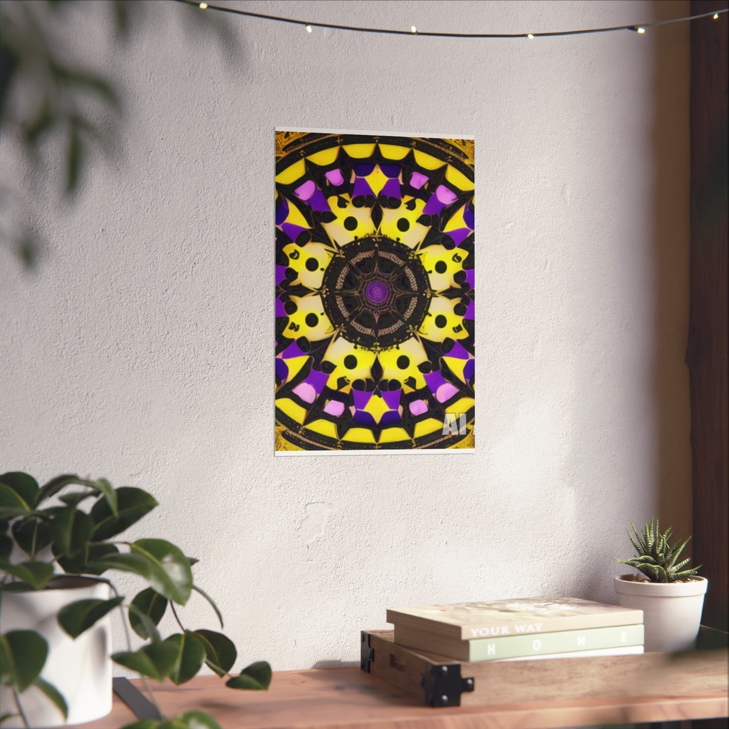 Vibrant Mandala Glicée Poster.