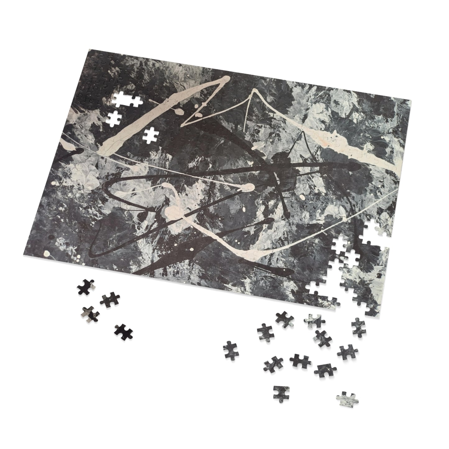 Abstract Black & White Jigsaw Puzzle with Tin - Upto 2000 pieces