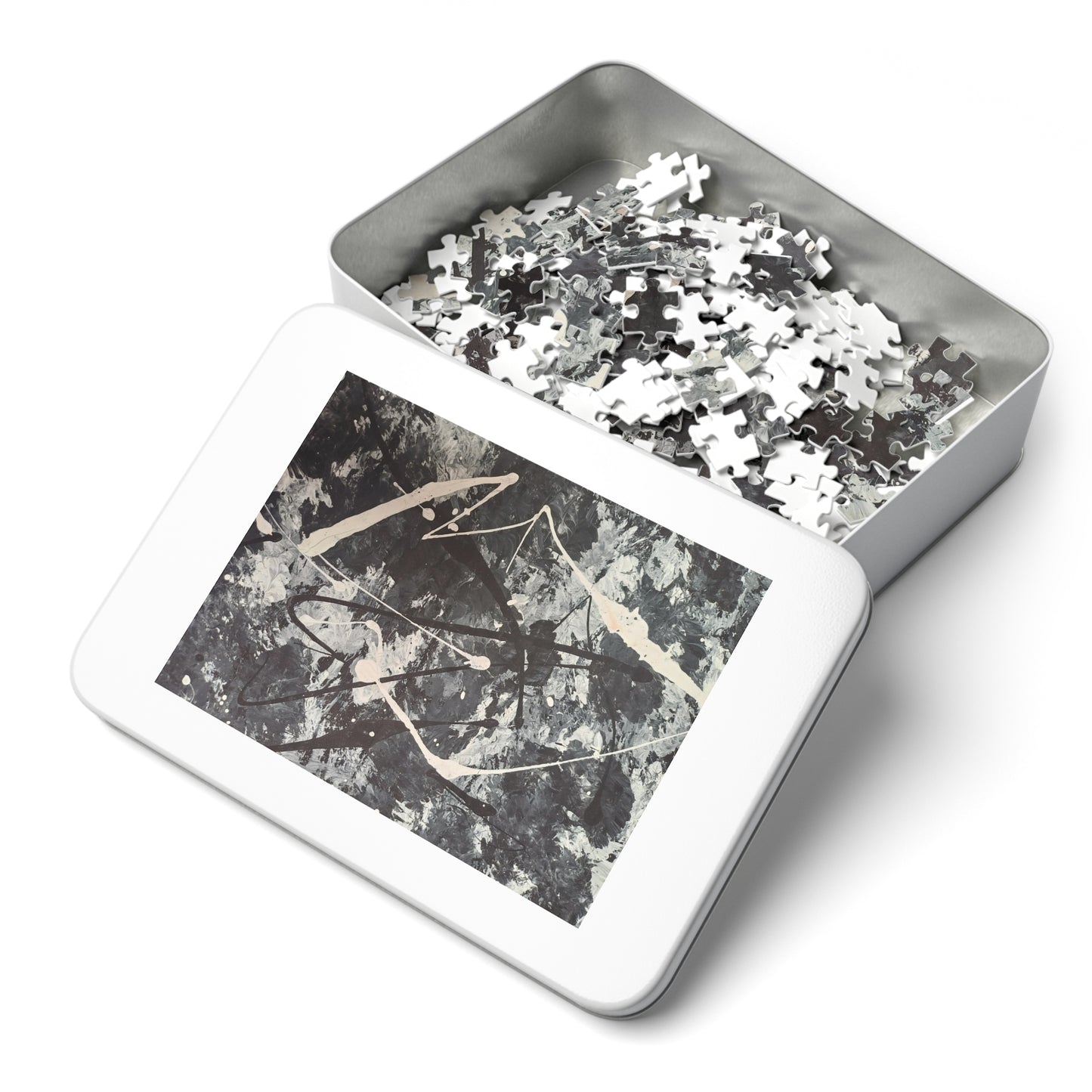 Abstract Black & White Jigsaw Puzzle with Tin - Upto 2000 pieces