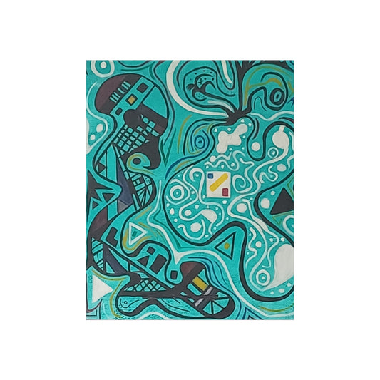 "5" Abstract Turquoise Fine Art Poster.