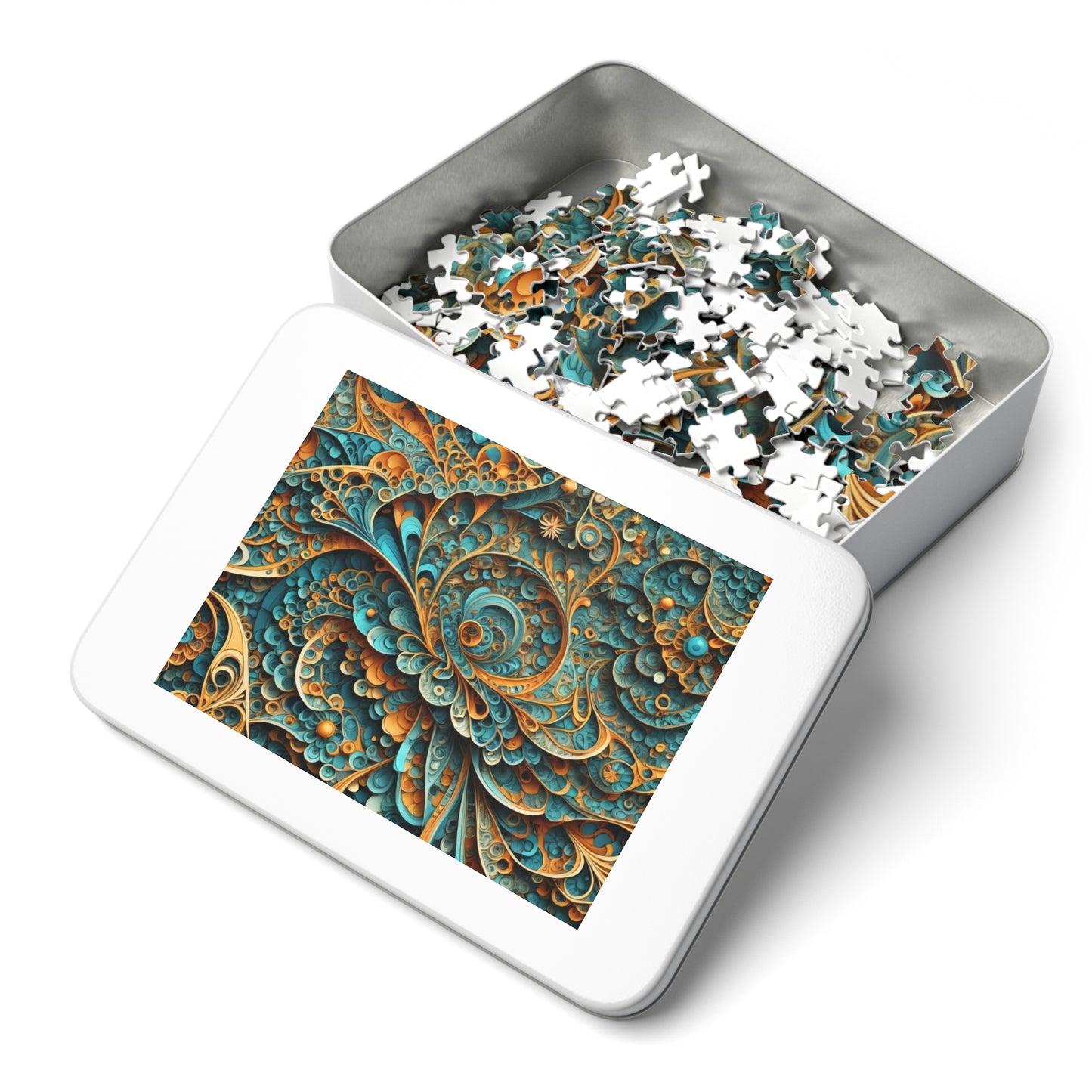 Fractal Wave Jigsaw Puzzle with Tin, upto  2000 pieces
