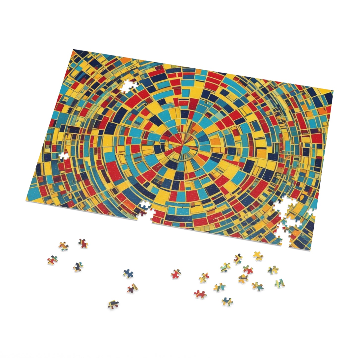 Colorful Abstract Puzzle with Tin various sizes.