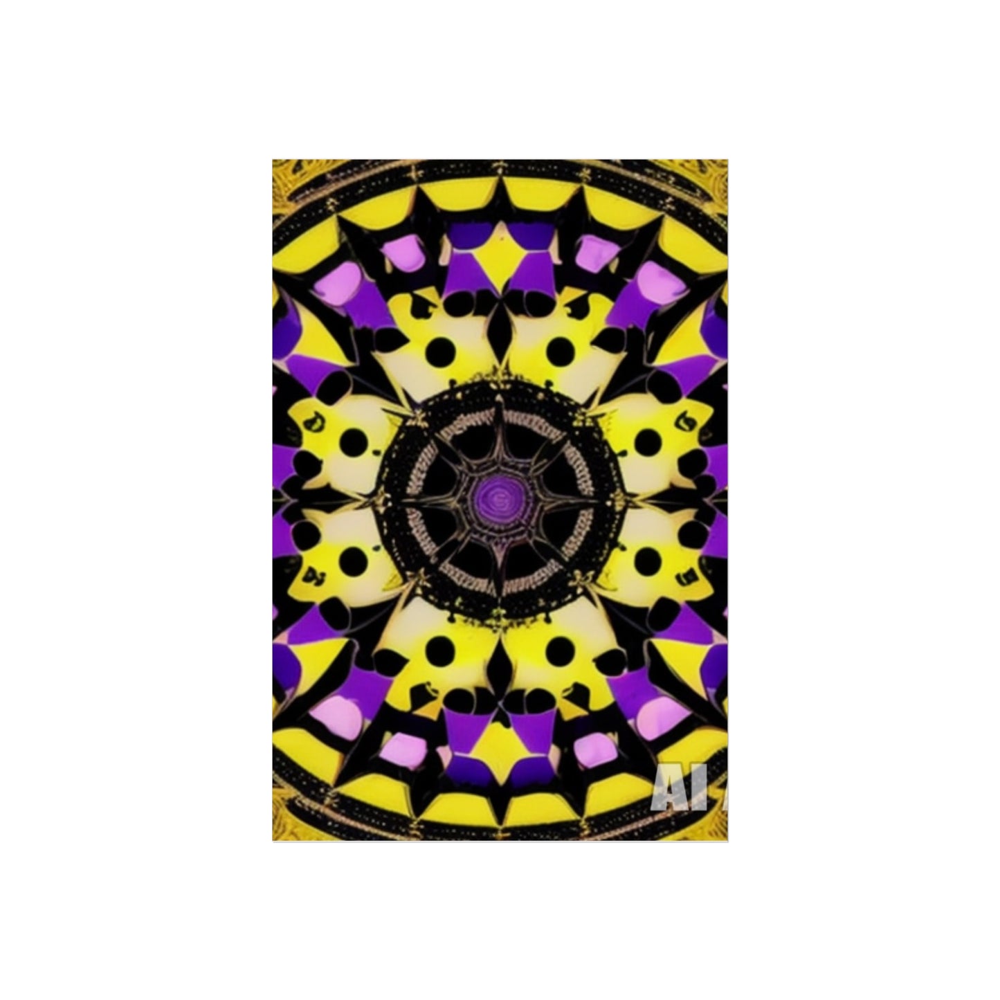 Vibrant Mandala Glicée Poster.