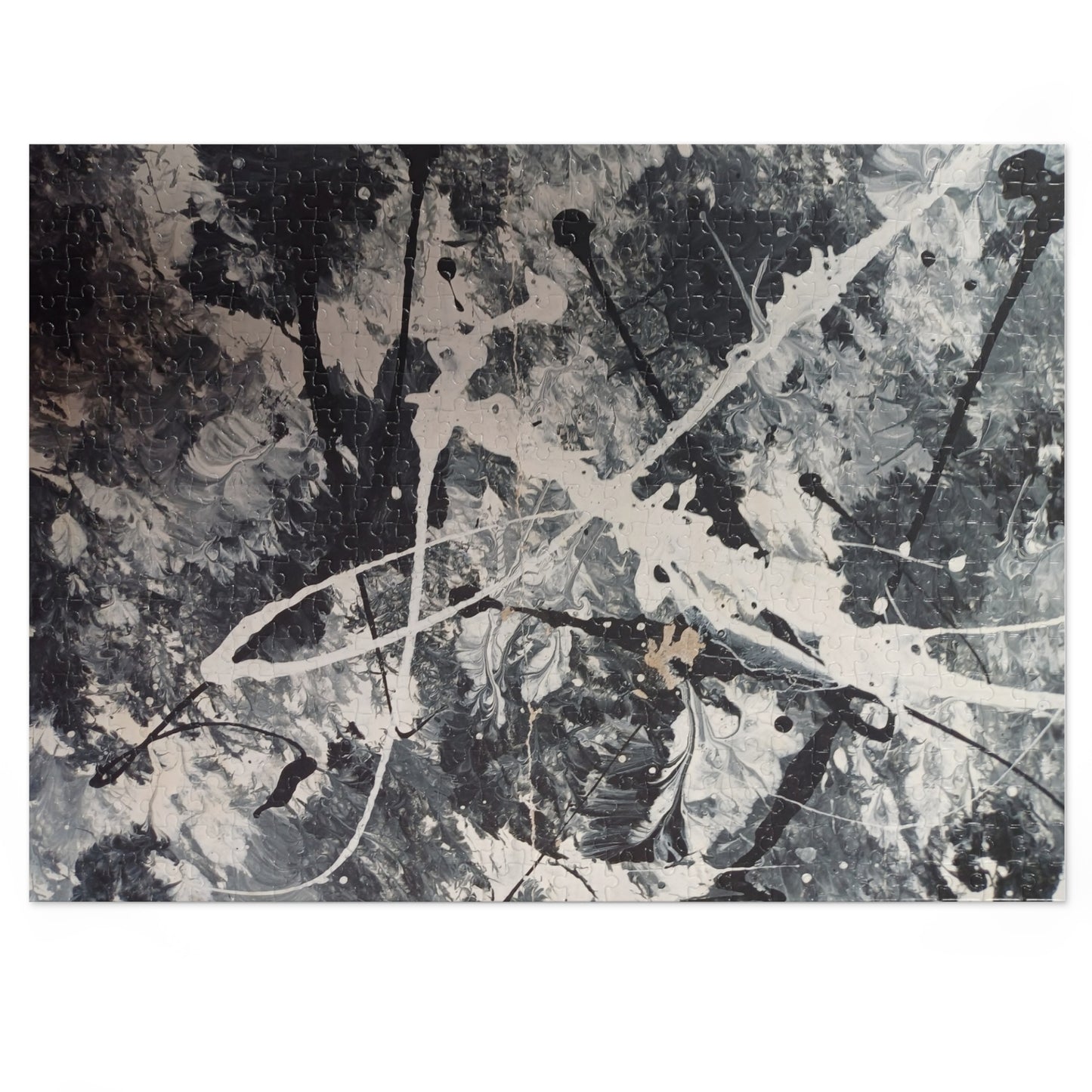 Abstract Black & White Jigsaw Puzzle with Tin. 6 variants upto 2000 pieces.