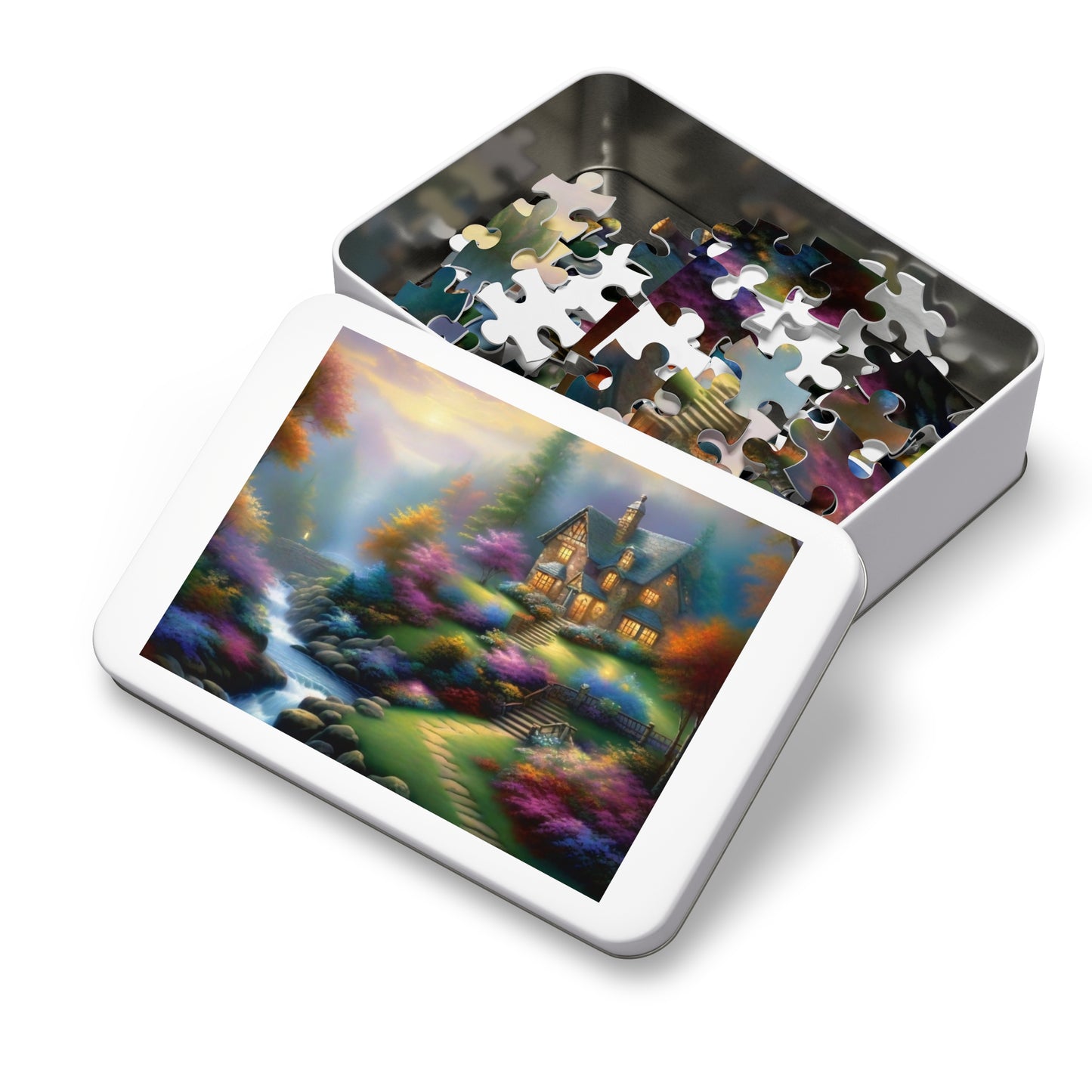 Cozy Rustic cabin puzzle with Tin