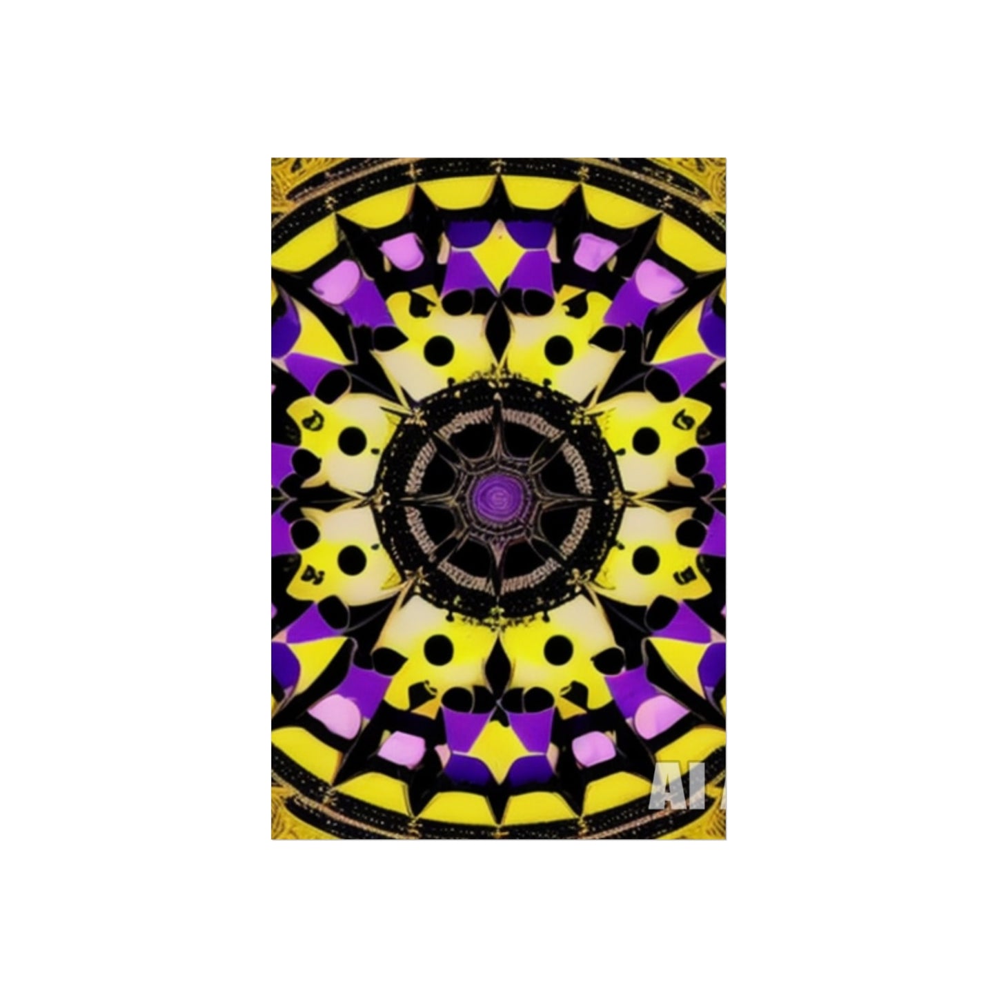 Vibrant Mandala Glicée Poster.