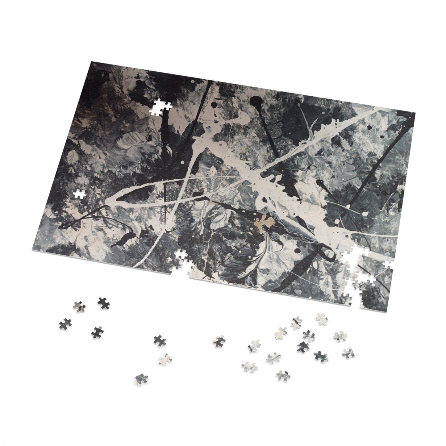 Abstract Black & White Jigsaw Puzzle with Tin. 6 variants upto 2000 pieces.