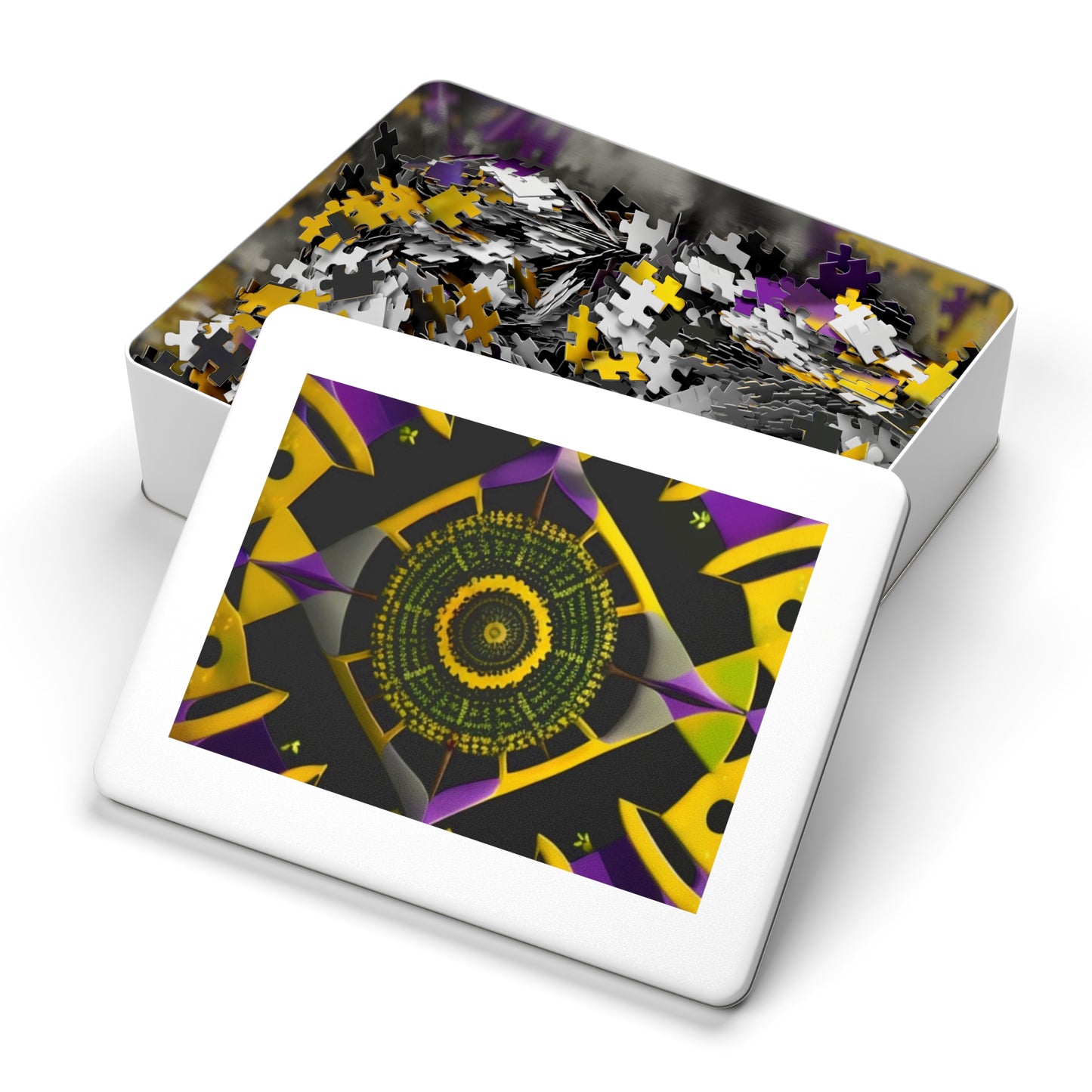 Vibrant Square Jigsaw Puzzle with Tin  30-2000 pieces.