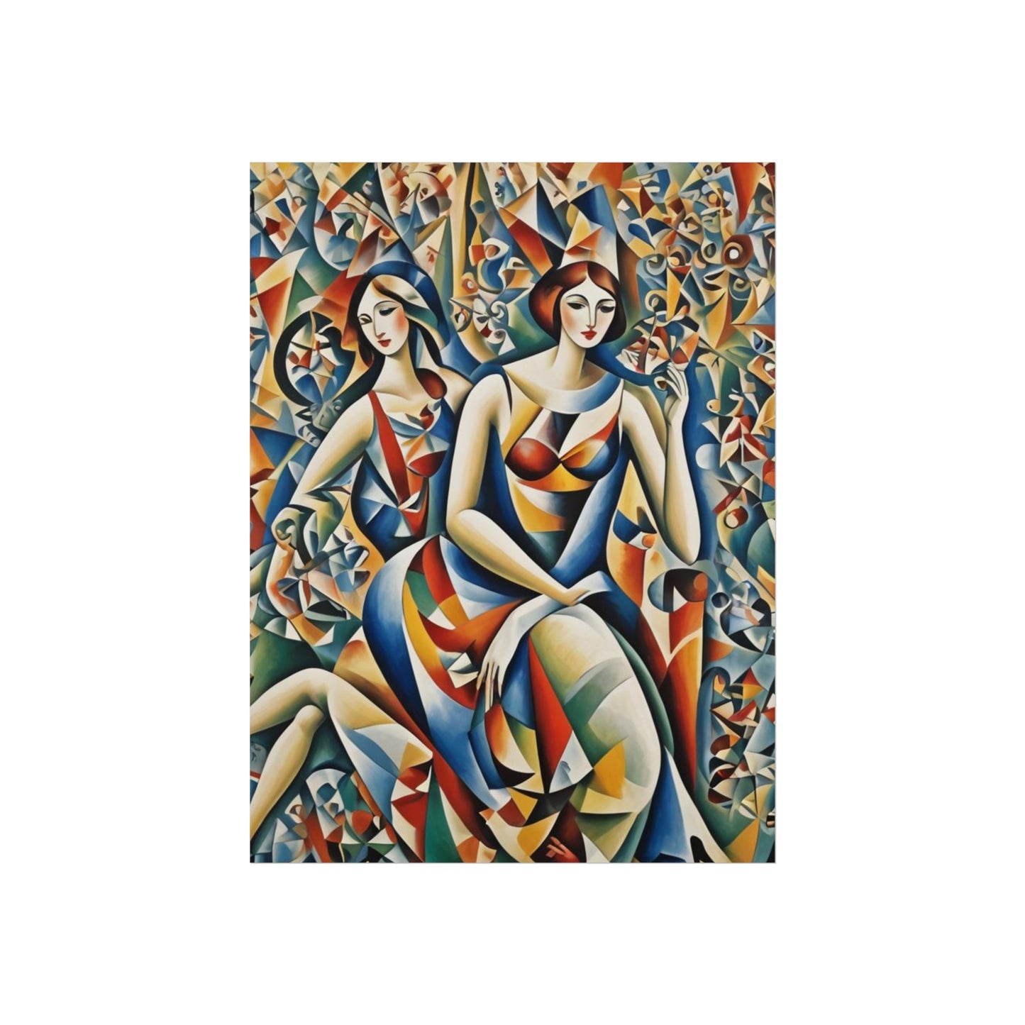 Cubiod 2 ladies Glicée Poster various sizes.