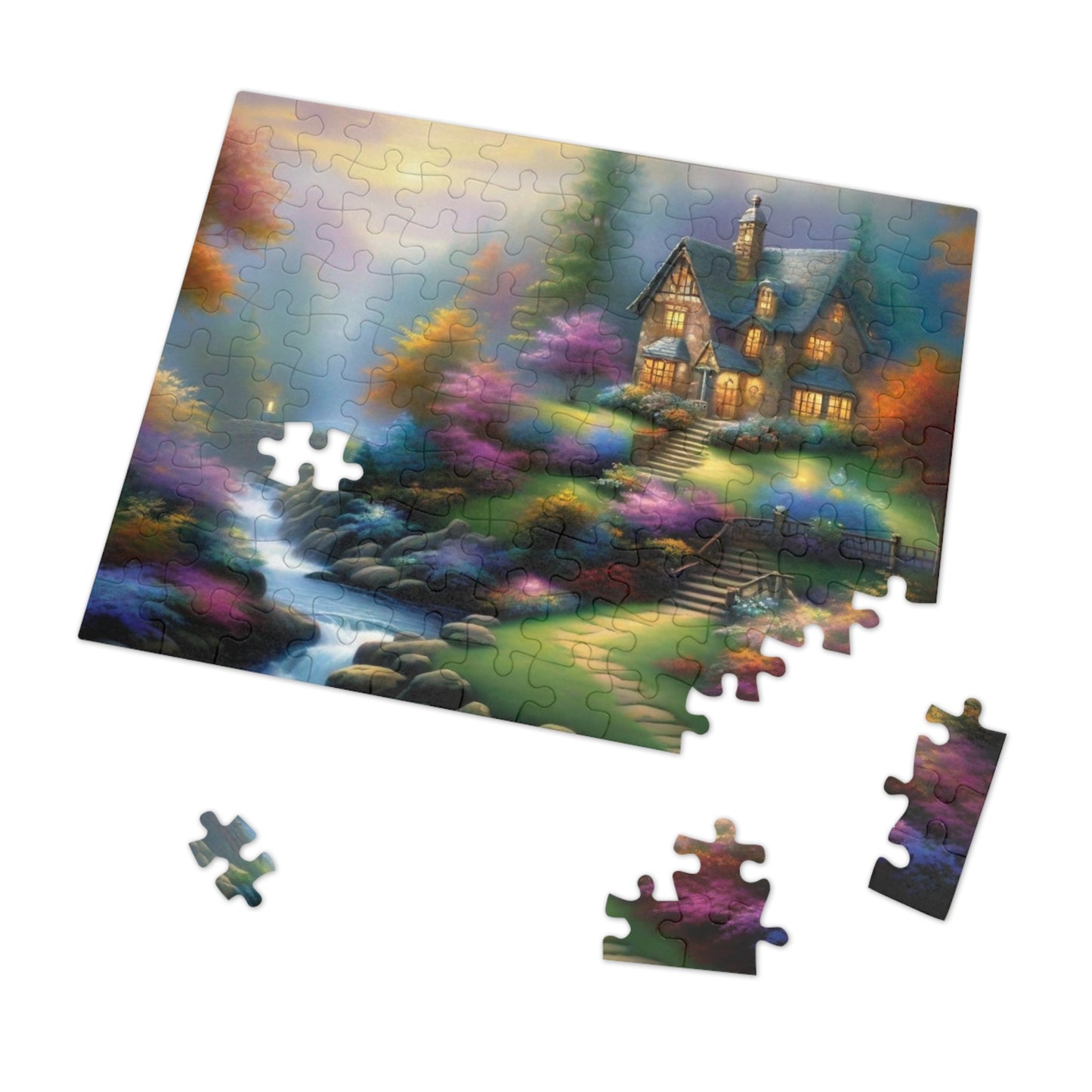 Cozy Rustic cabin puzzle with Tin