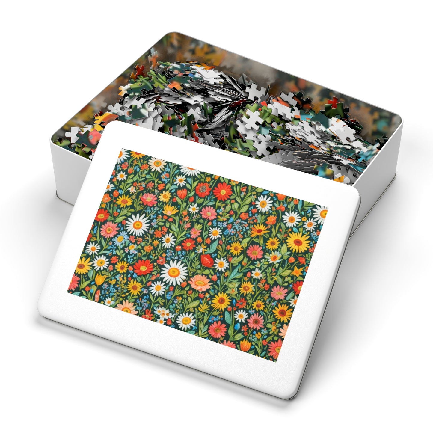 Funky Flowers Jigsaw Puzzle with Tin 30-2000 pieces