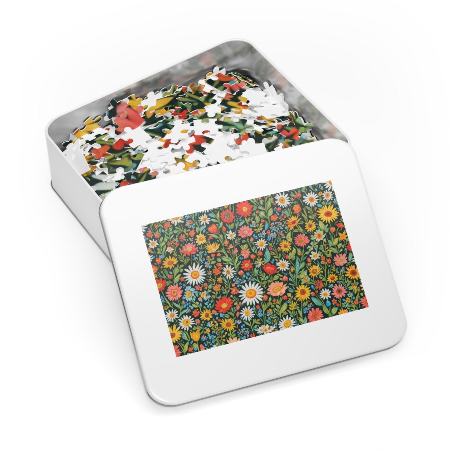 Funky Flowers Jigsaw Puzzle with Tin 30-2000 pieces