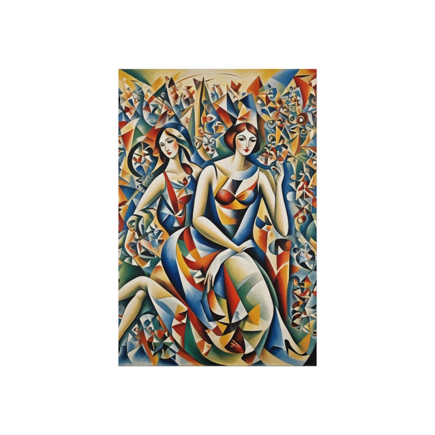 Cubiod 2 ladies Glicée Poster various sizes.