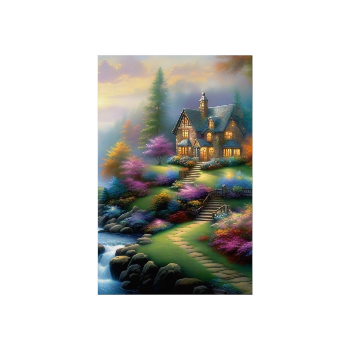 Cozy Rustic Cabin Glicée Poster