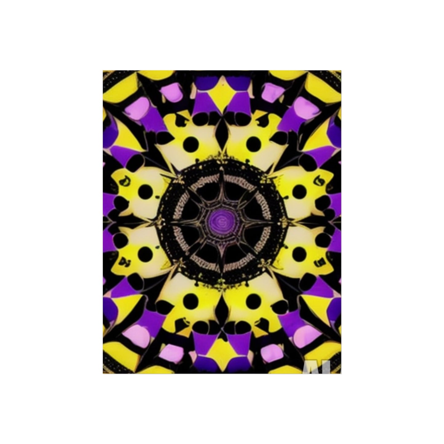 Vibrant Mandala Glicée Poster.