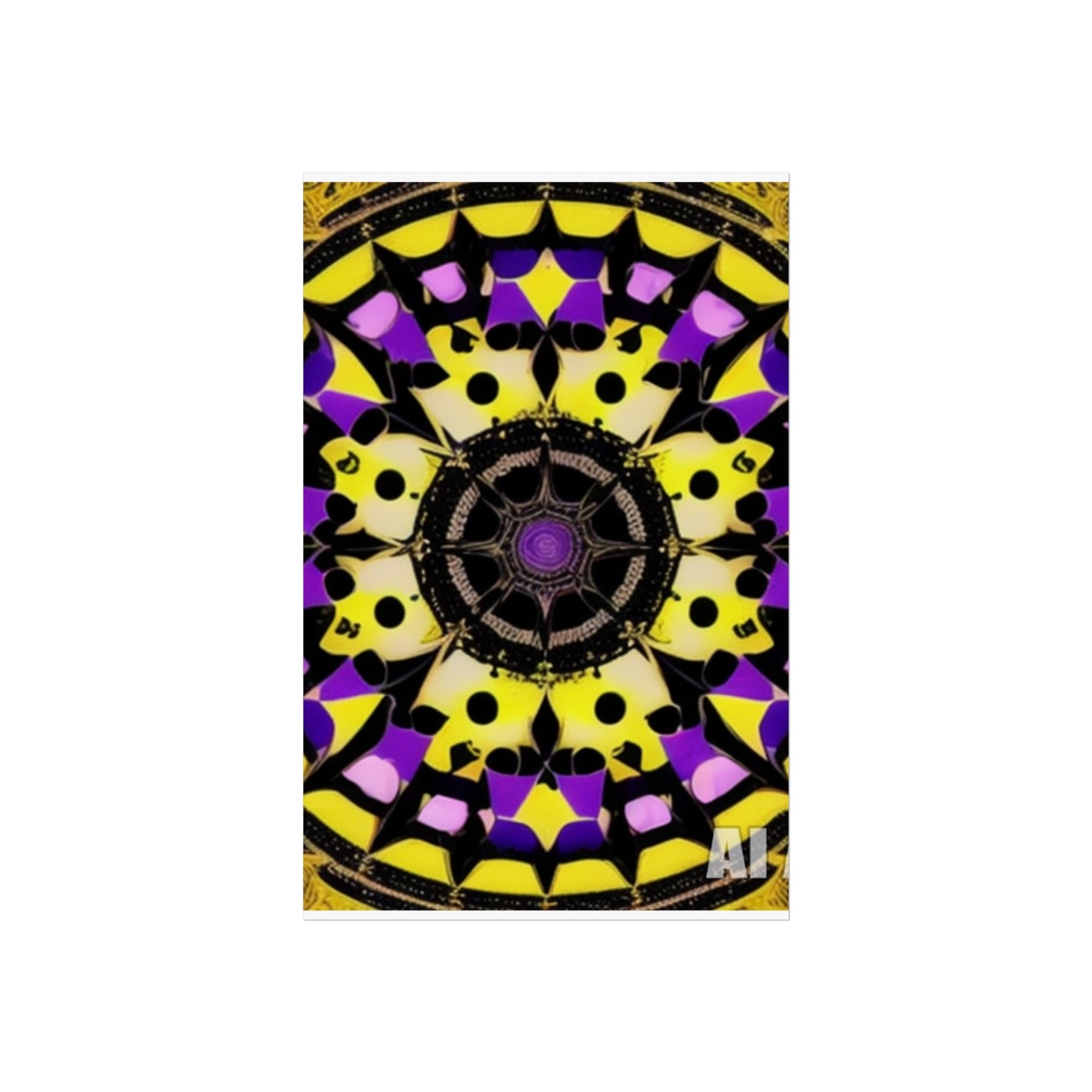 Vibrant Mandala Glicée Poster.