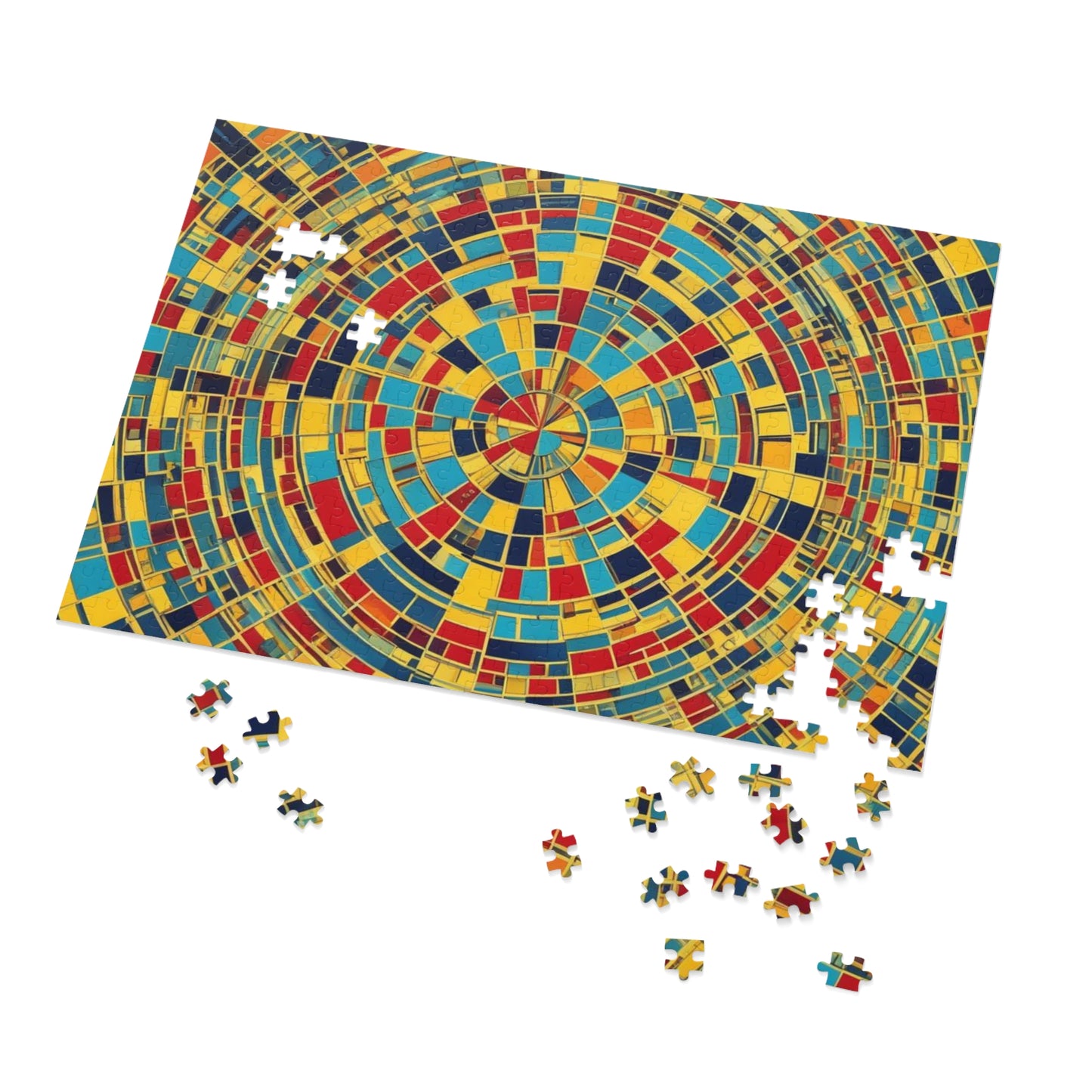 Colorful Abstract Puzzle with Tin various sizes.