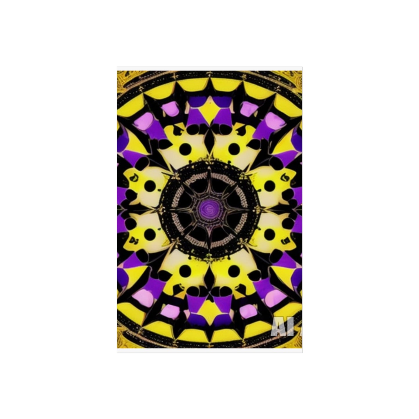 Vibrant Mandala Glicée Poster.