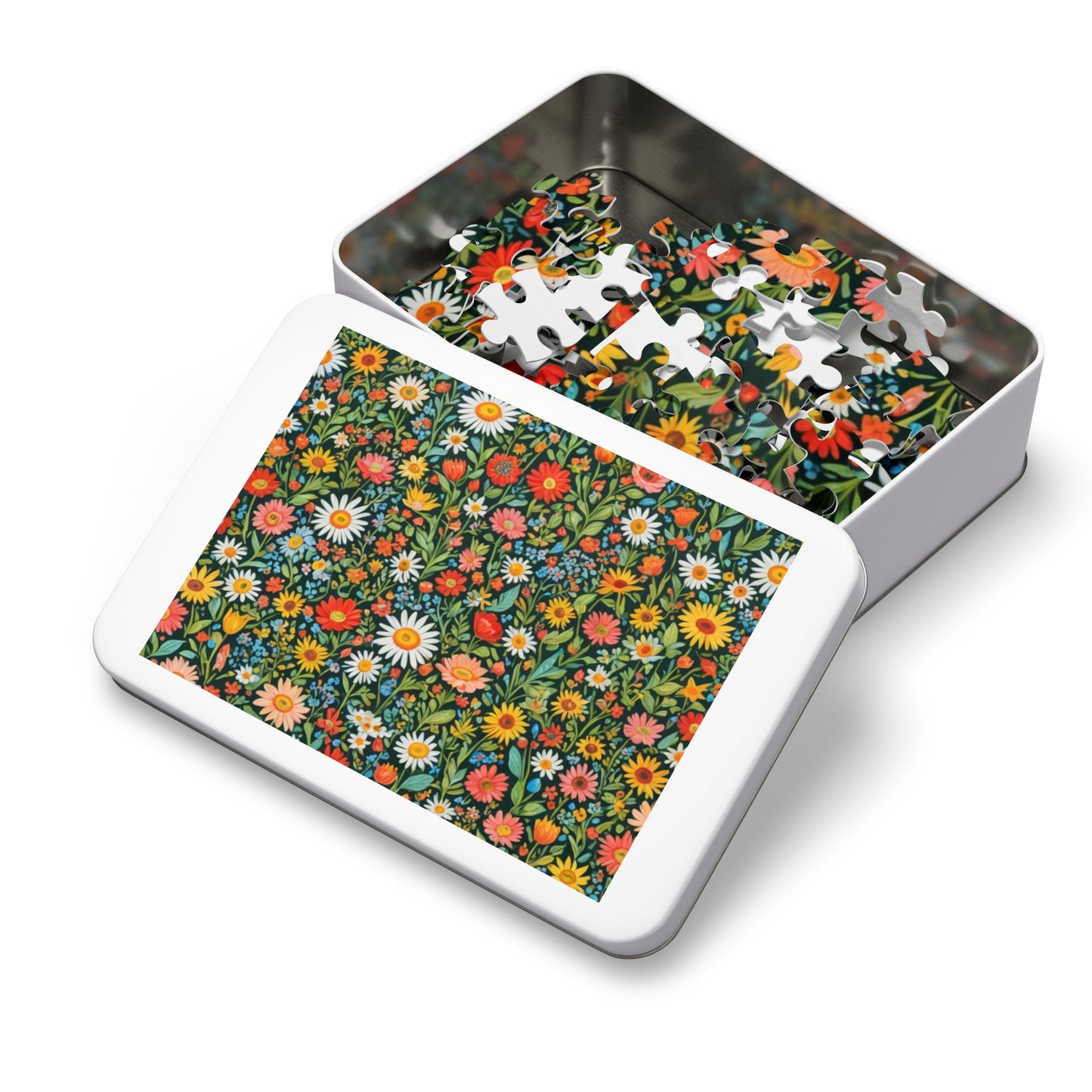 Funky Flowers Jigsaw Puzzle with Tin 30-2000 pieces