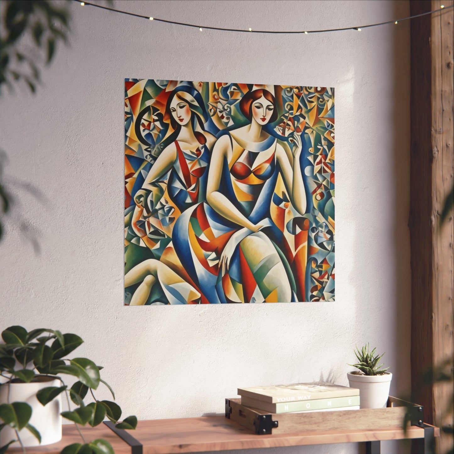 Cubiod 2 ladies Glicée Poster various sizes.