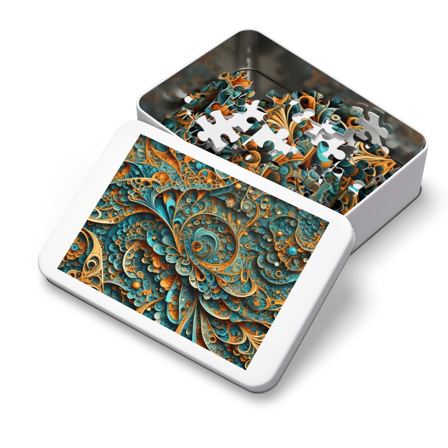Fractal Wave Jigsaw Puzzle with Tin, upto  2000 pieces