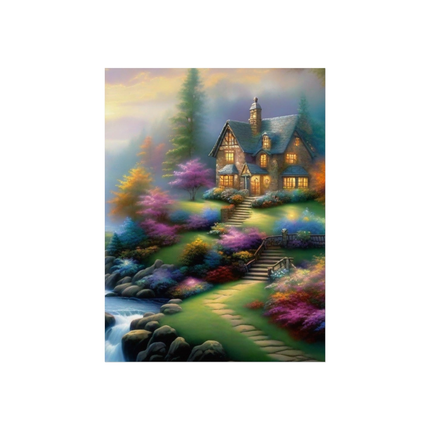 Cozy Rustic Cabin Glicée Poster