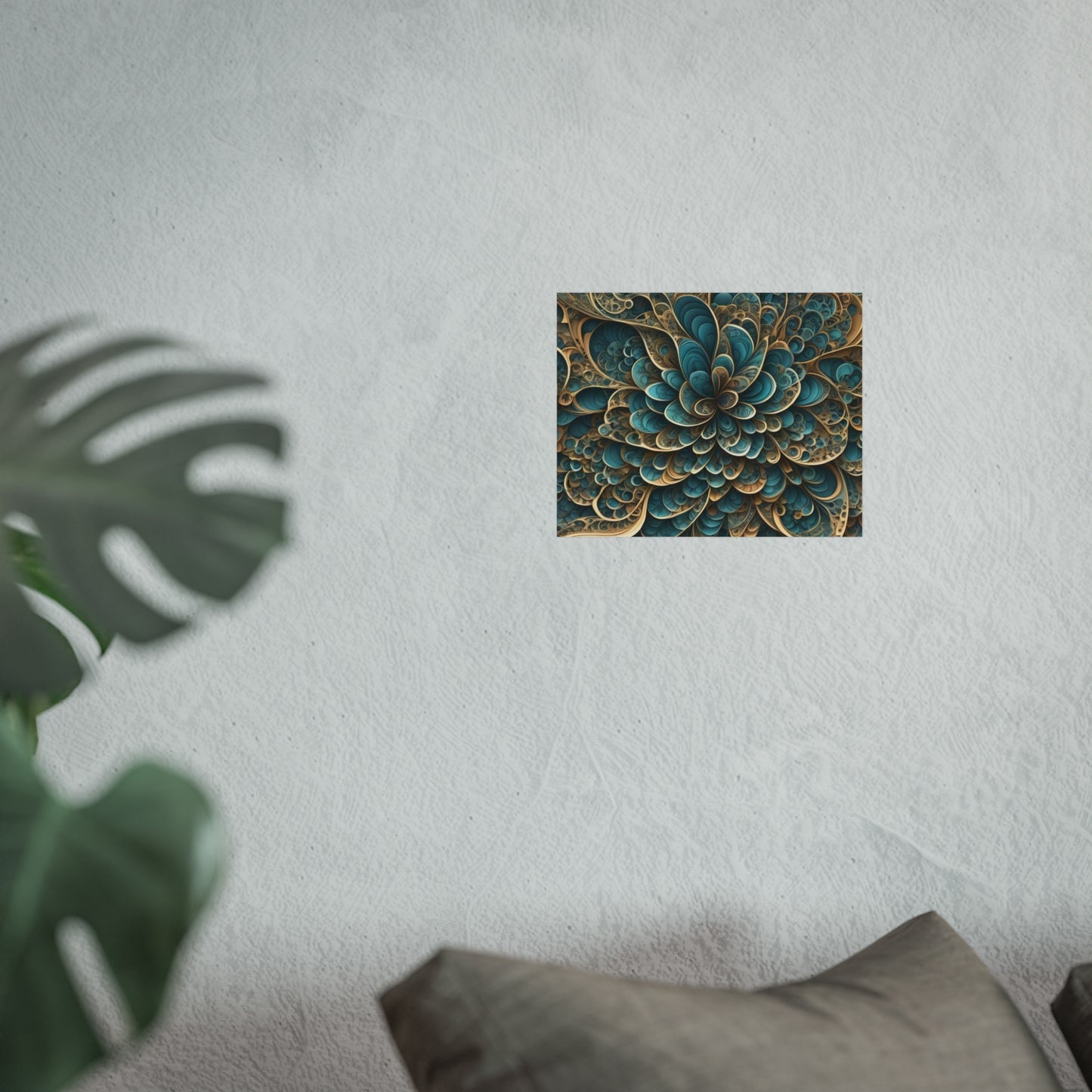 SWIRL BluGold. Fine Art Poster.