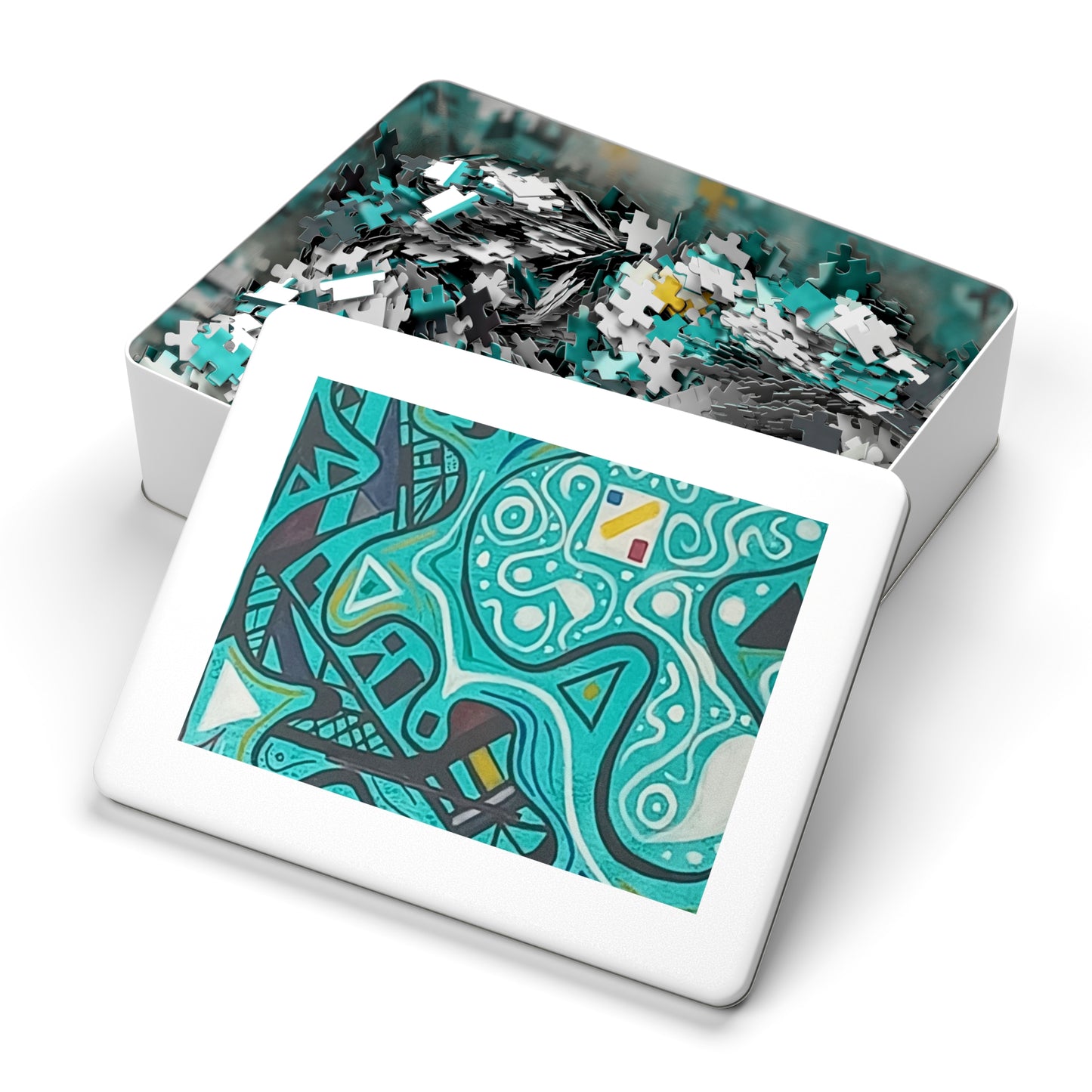 5.   Upto 2000 piece Abstract Jigsaw Puzzle with Tin