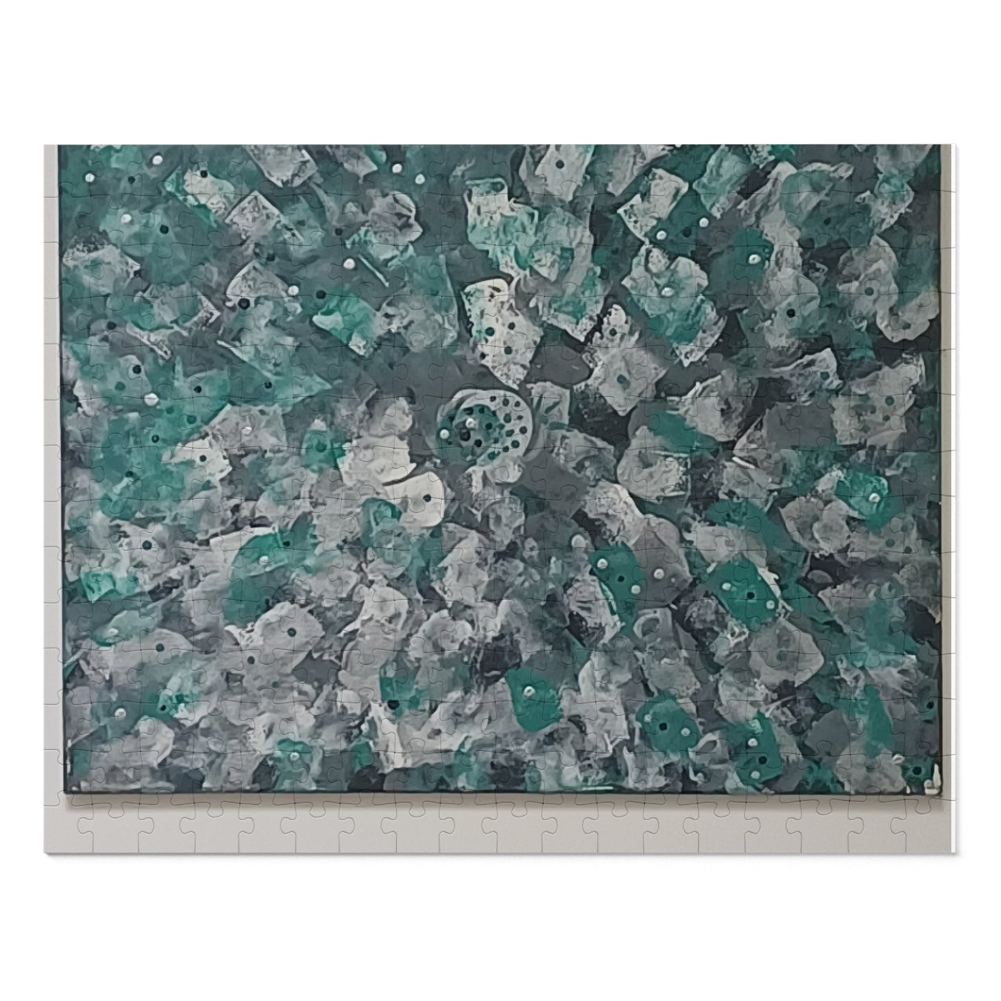 GREEN. Upto 2000 pieces Abstract Puzzle with Tin.