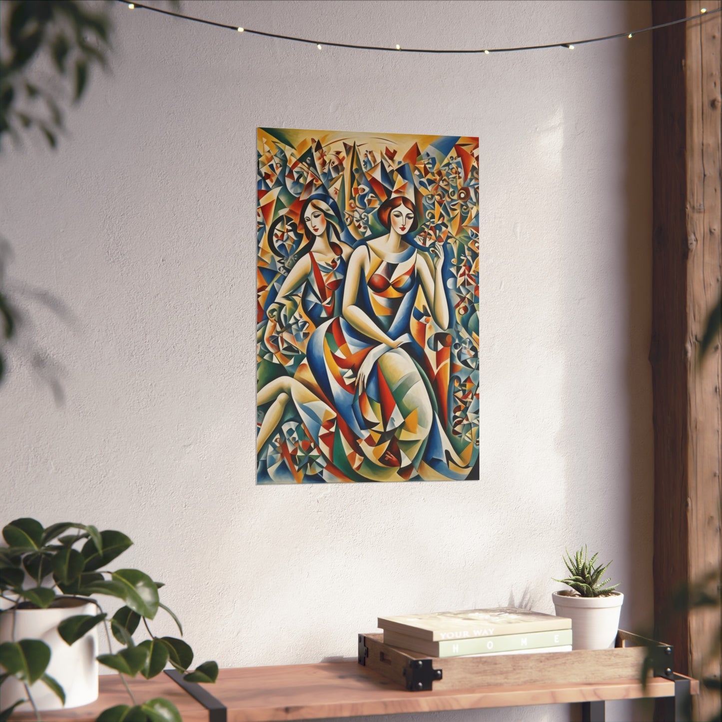 Cubiod 2 ladies Glicée Poster various sizes.