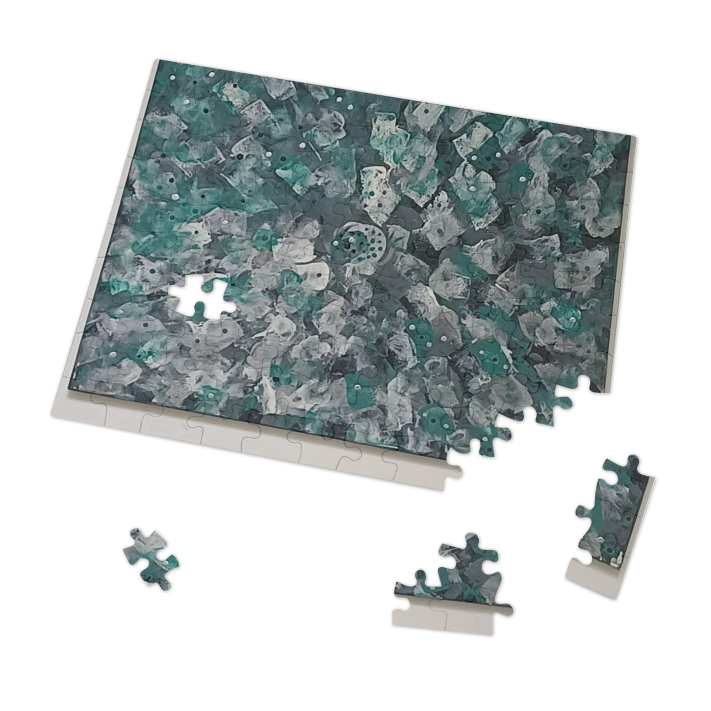 GREEN. Upto 2000 pieces Abstract Puzzle with Tin.